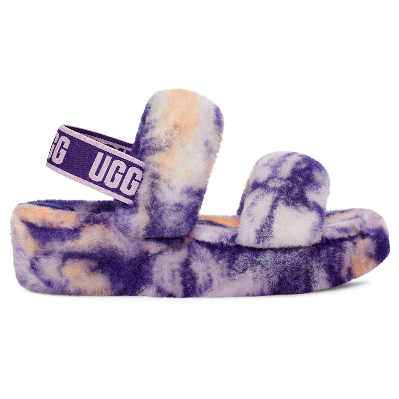 Ugg - Sandales chaussons en Peau de mouton Oh Yeah Marble violettes