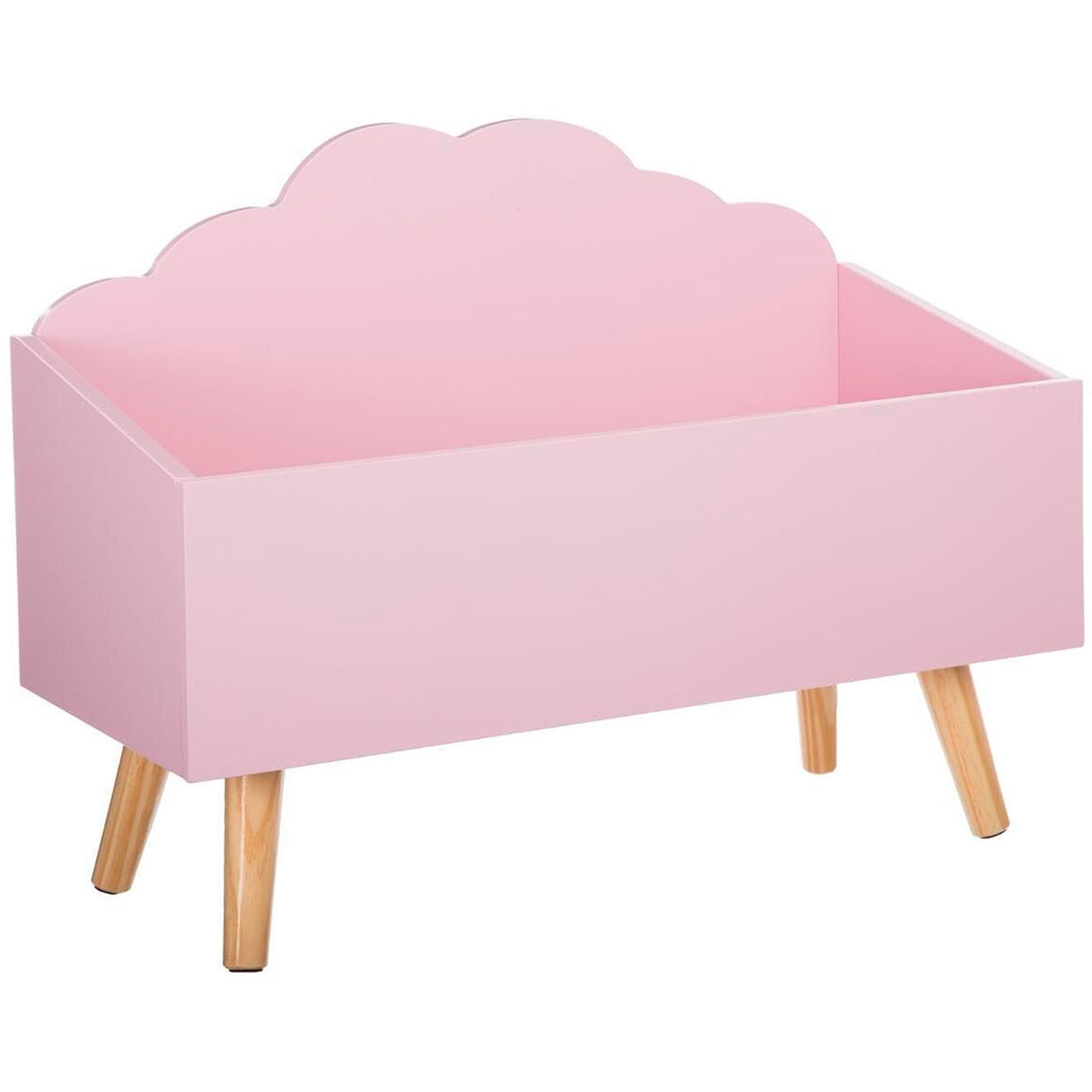 atmosphera - coffre à jouets nuage rose - 58x28x45.5cm