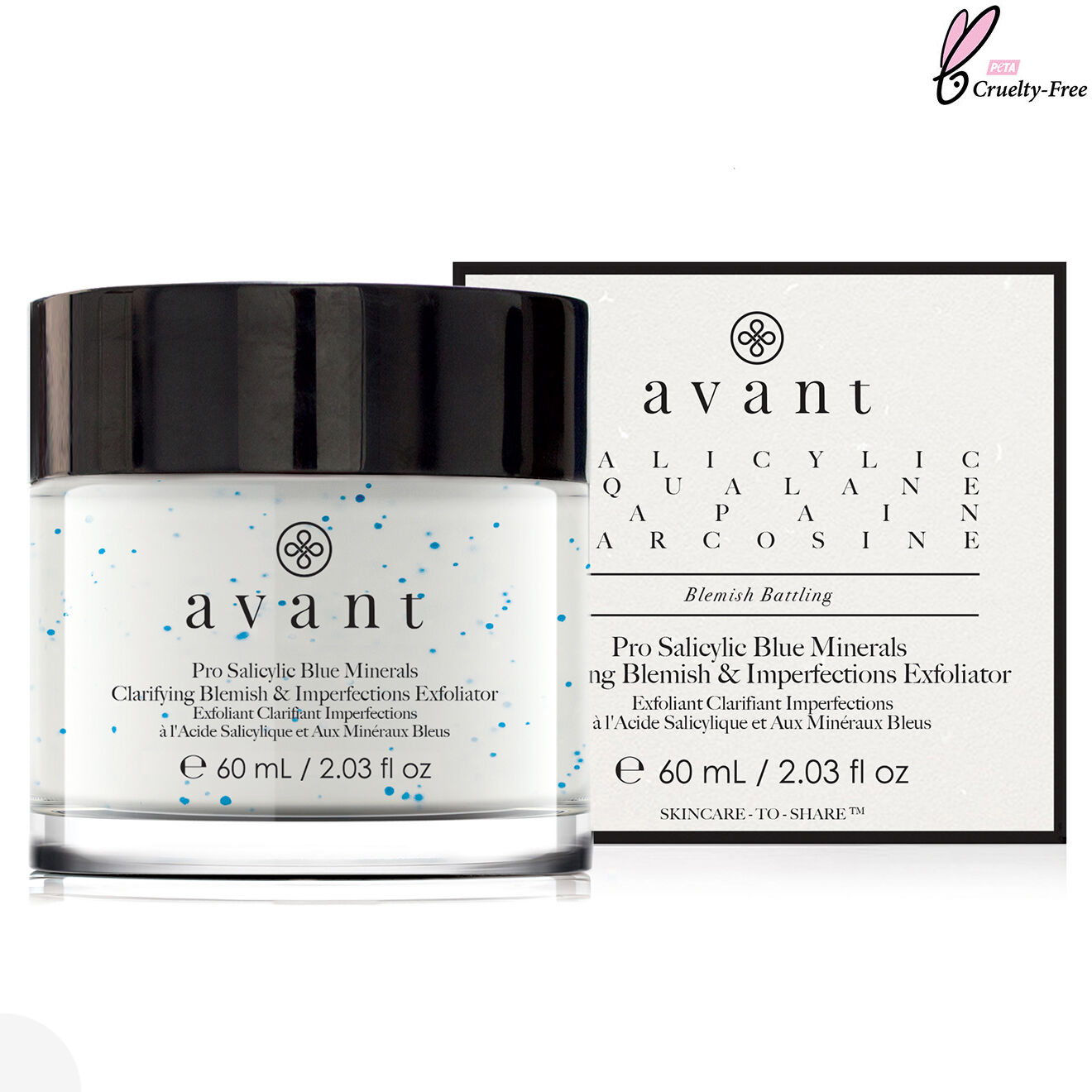 Avant Skincare - Exfoliant clarifiant imperfections à l'acide salicylique et aux minéraux bleus - 60 ml