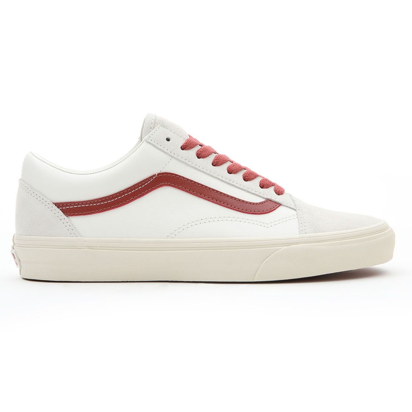 Vans - Sneakers en Cuir & Textile Old Skool blanc/bordeaux