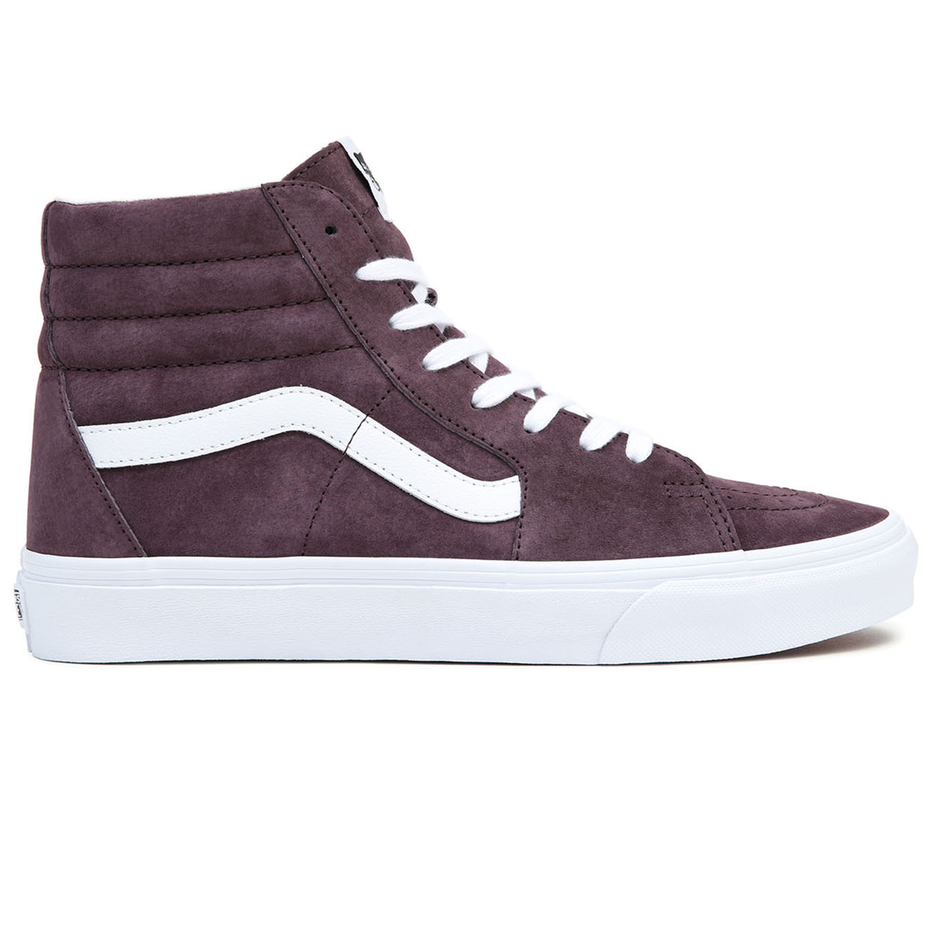 Vans - Sneakers en Velours de Cuir SK8-Hi pourpre