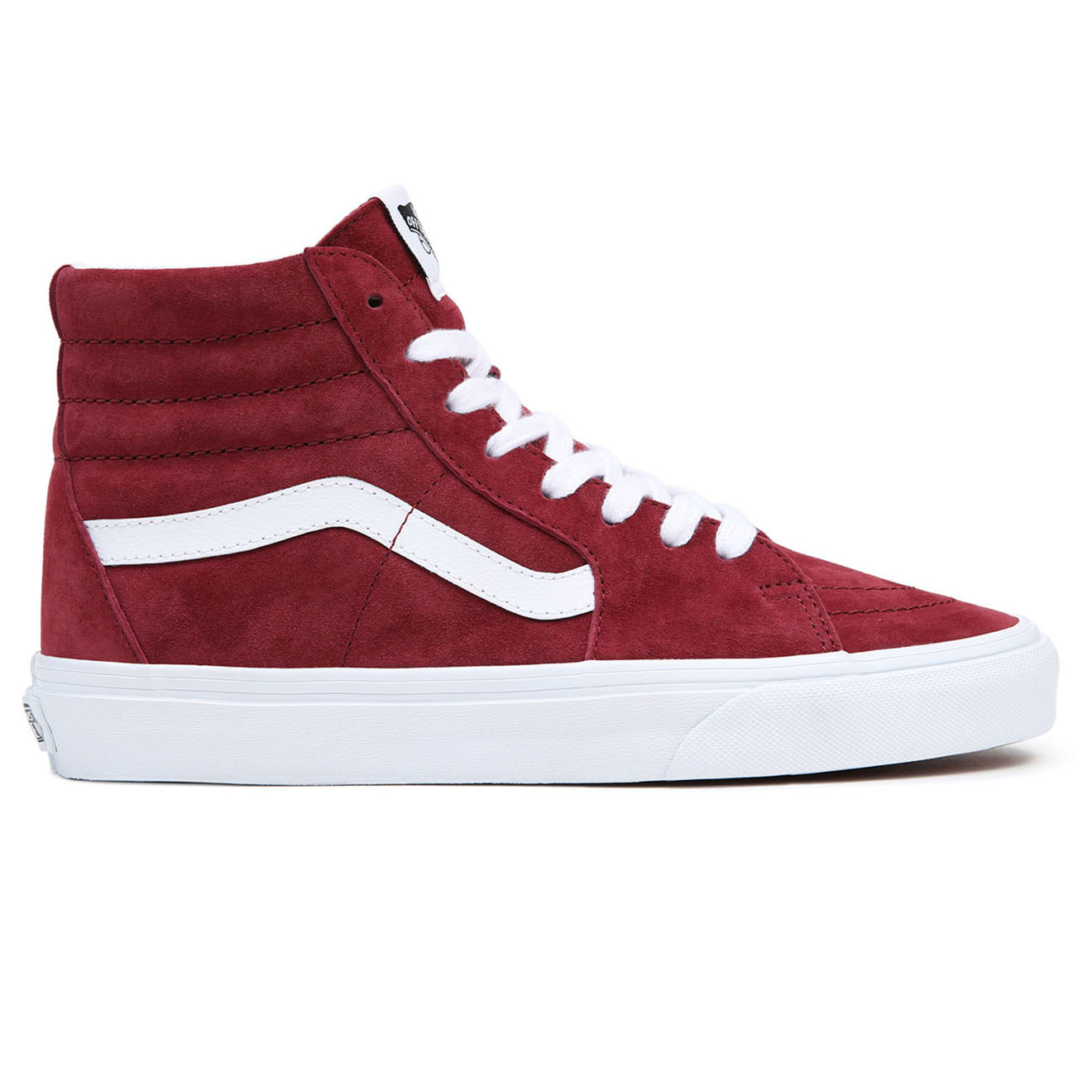 Vans - Sneakers en Velours de Cuir SK8-Hi bordeaux