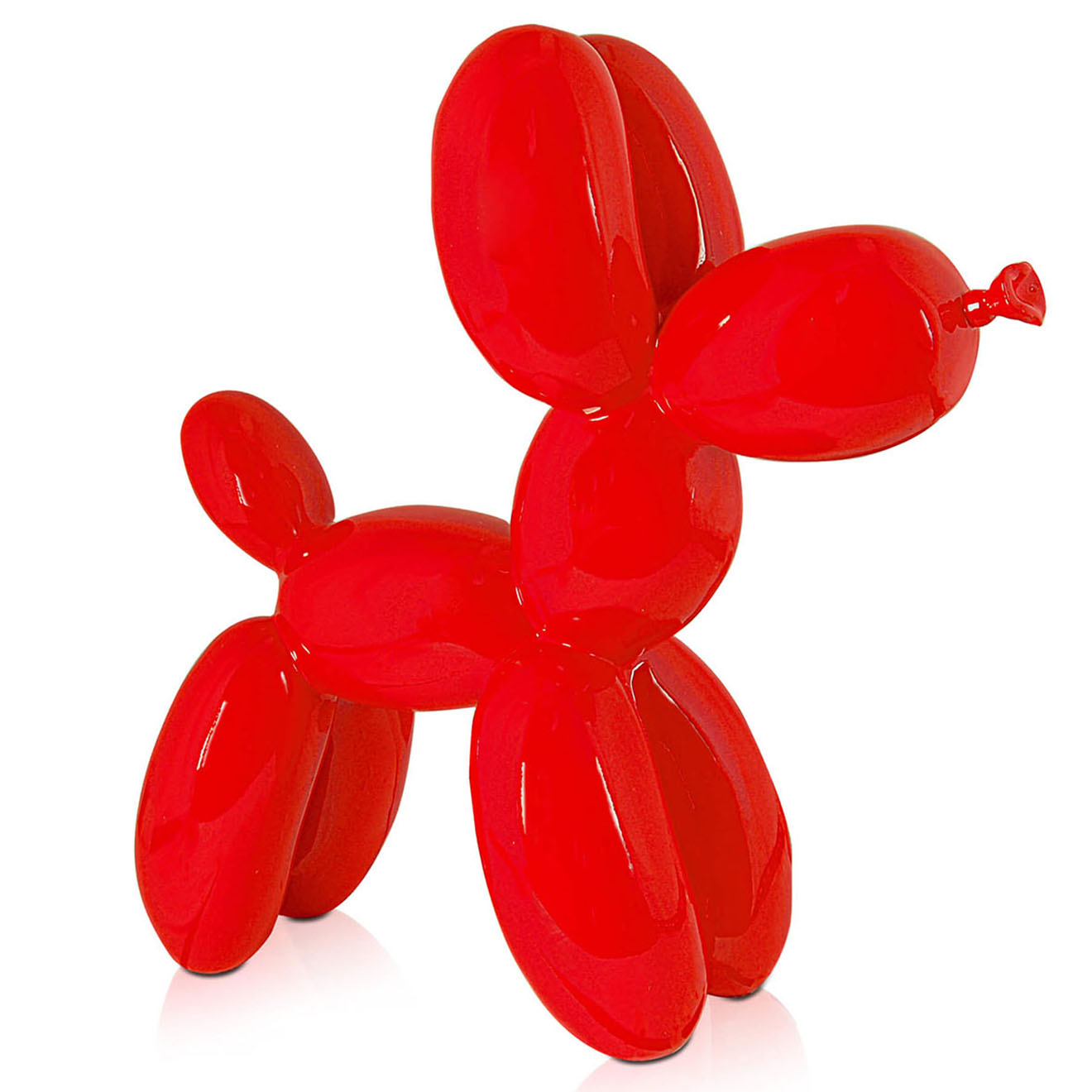 Arte dal Mondo - Sculpture chien effet ballon rouge - 46x50x18 cm