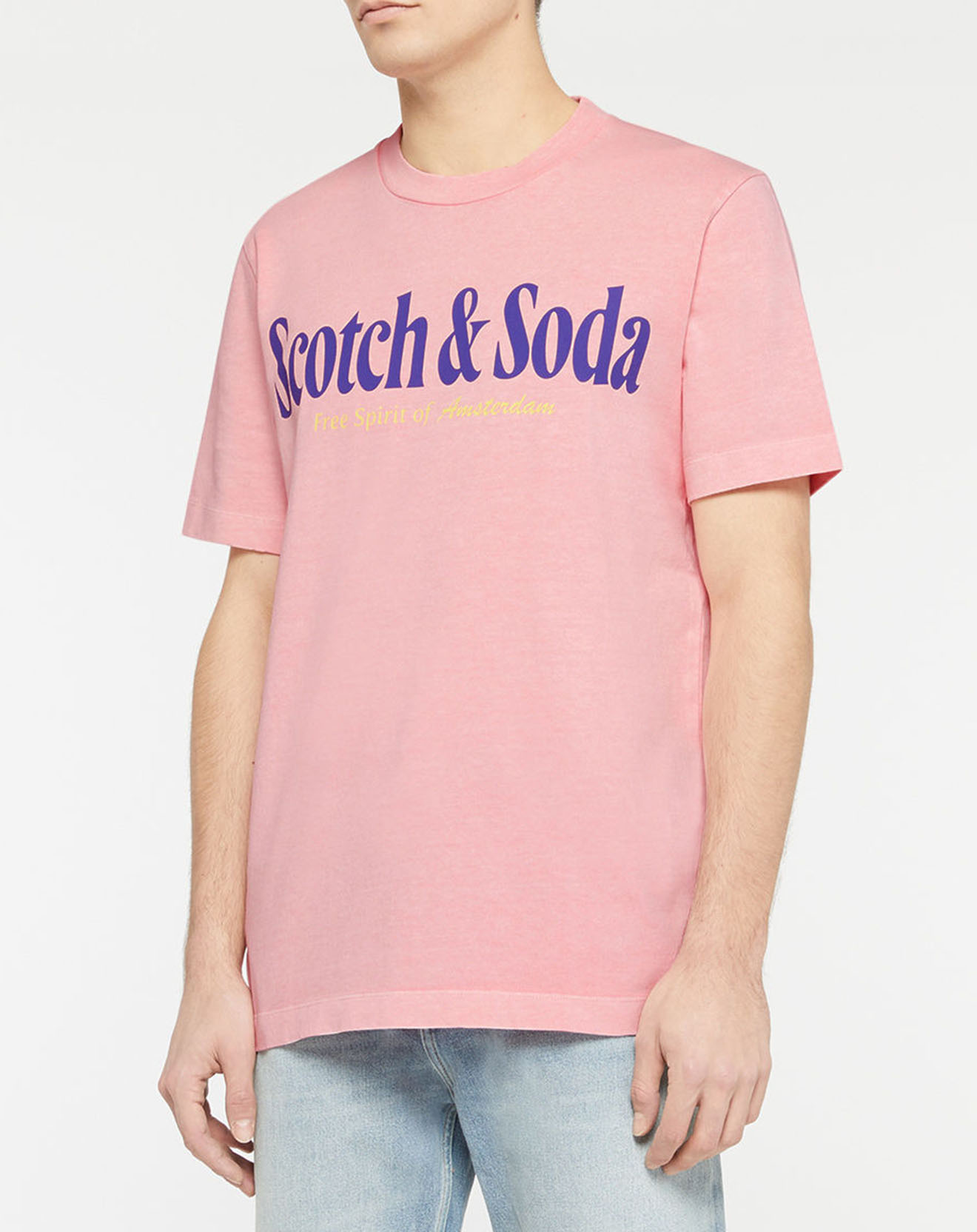 Scotch & Soda - T-Shirt Logo Place rose