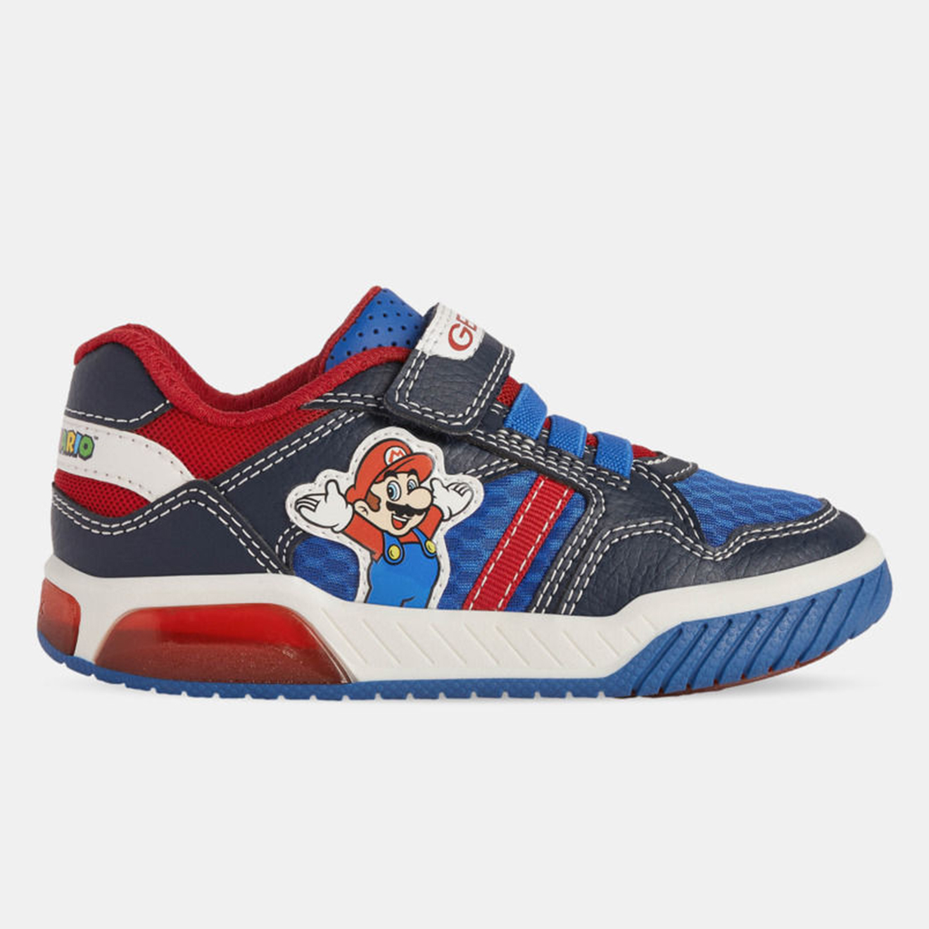 Geox - Baskets Inek Mario Geox x Super Mario à scratchs bleu/rouge