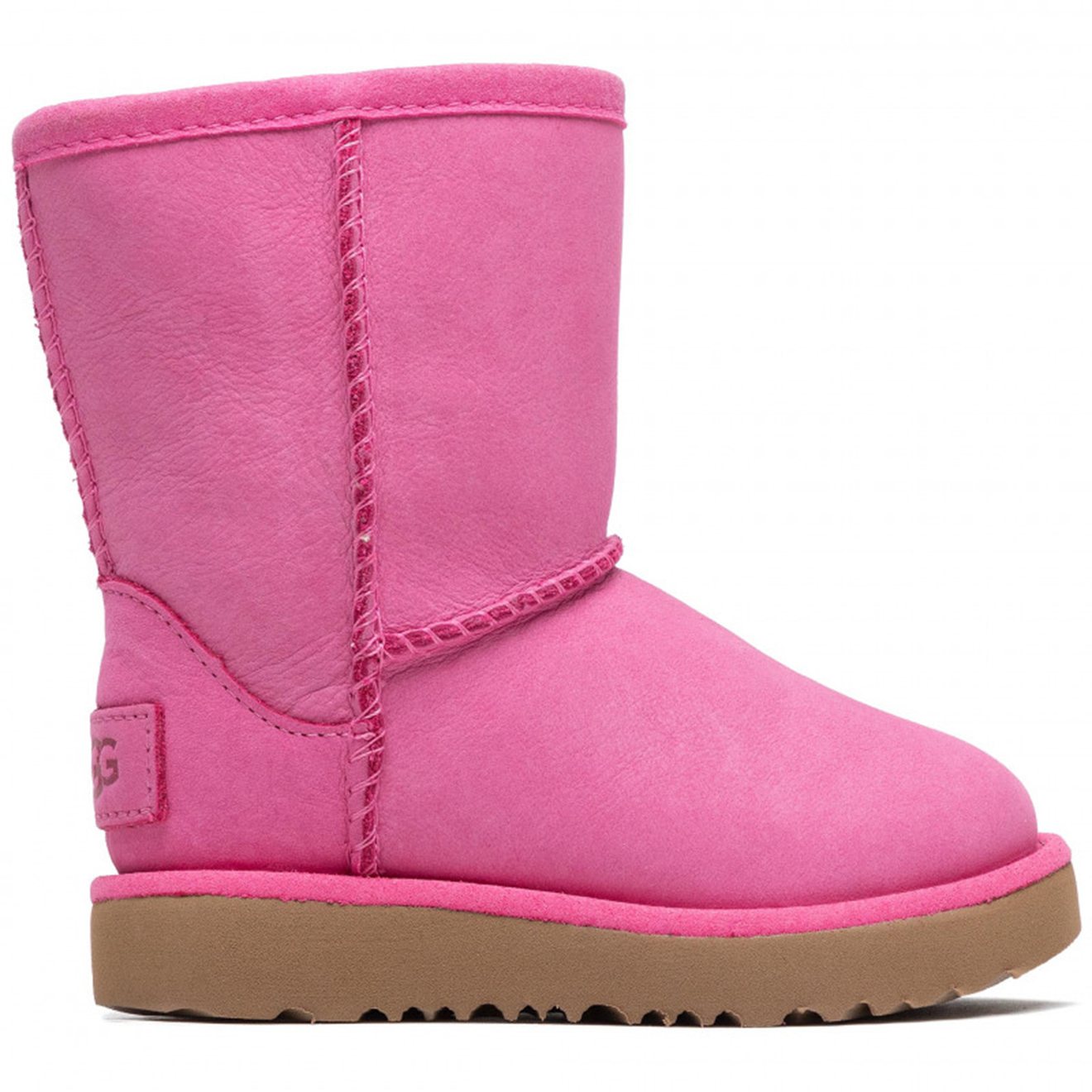 Ugg - Bottes fourrées Laine en Velours de Cuir Classic Weather Short rose