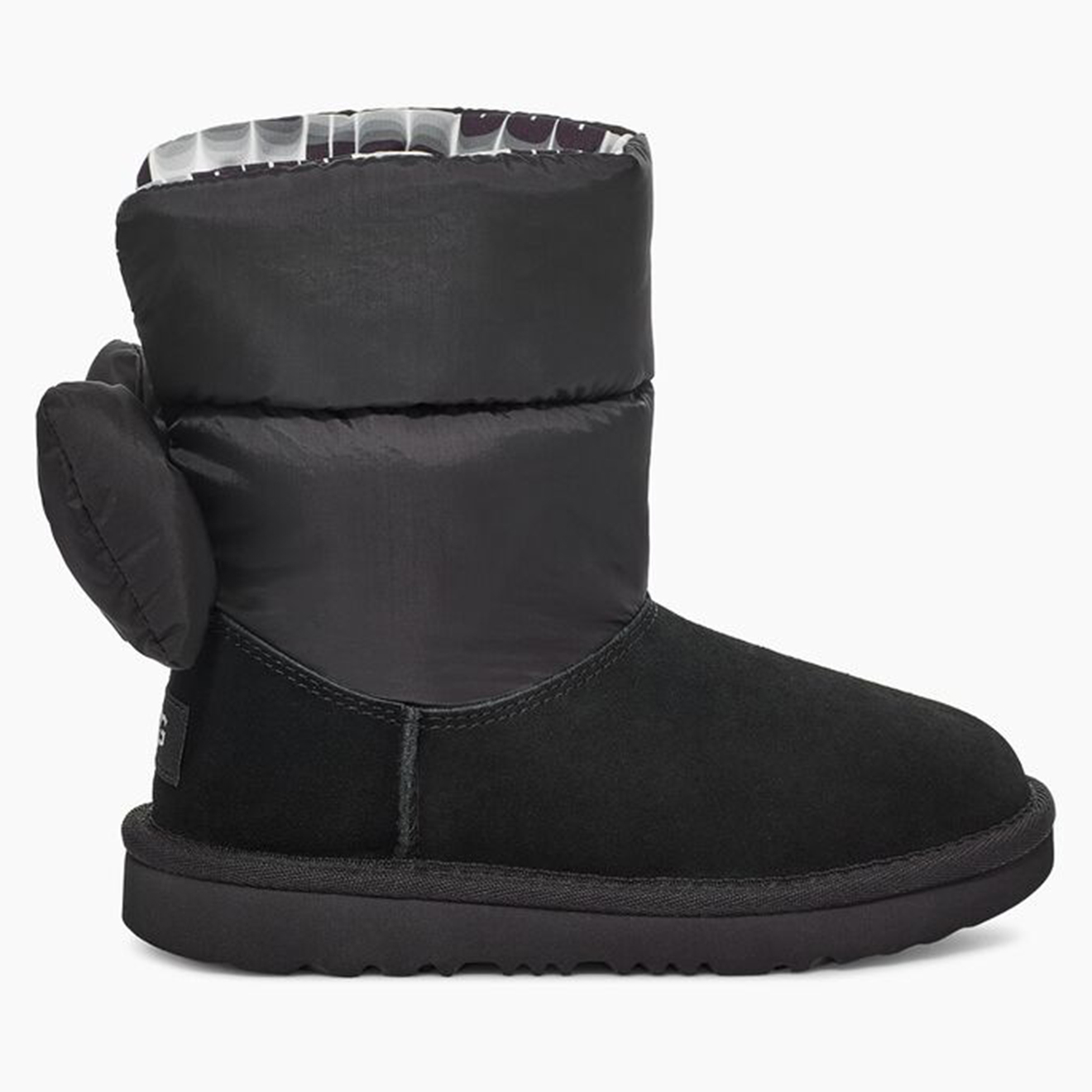 Ugg - Boots en Velours de Cuir & Nylon Bailey Bow Maxi noires