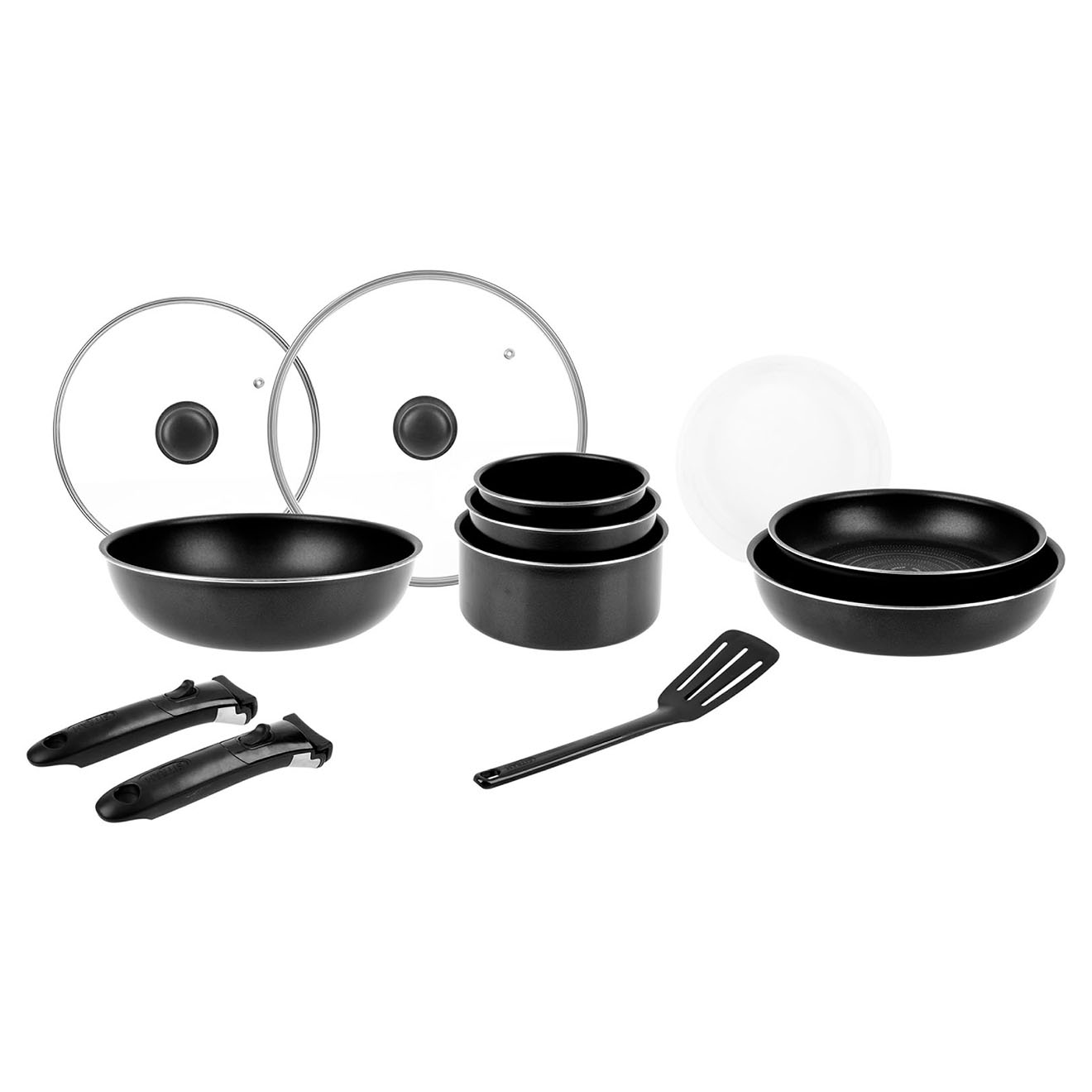 Sitram - Batterie de cuisine sitramovible family induction noire - 14 pièces