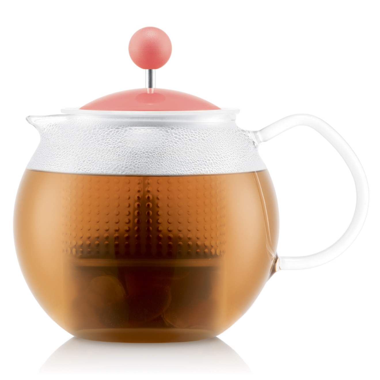 Bodum - Théière à piston avec couvercle et filtre plastique Assam rose - 05L