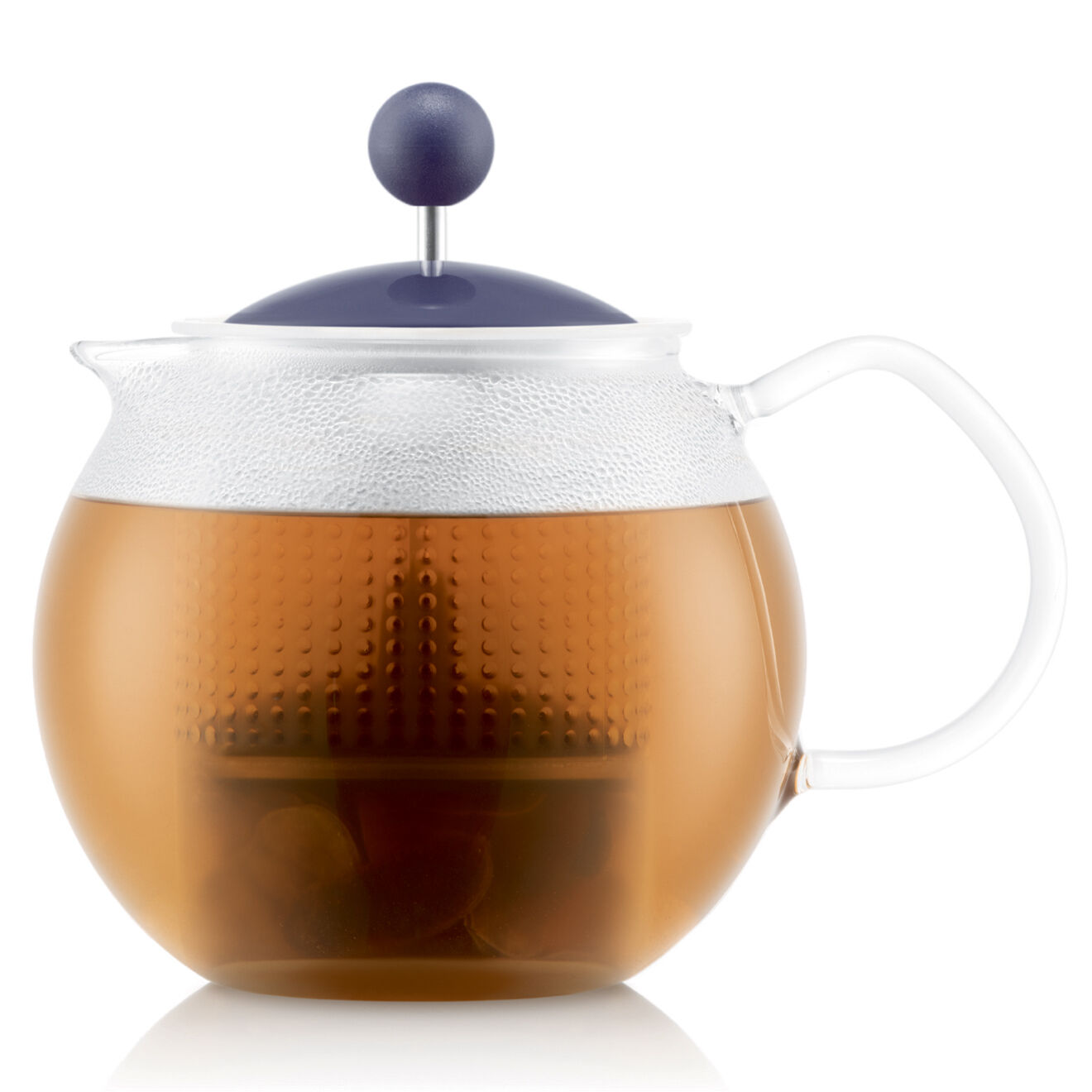 Théière à piston avec couvercle et filtre plastique Assam bleu marine - 05L