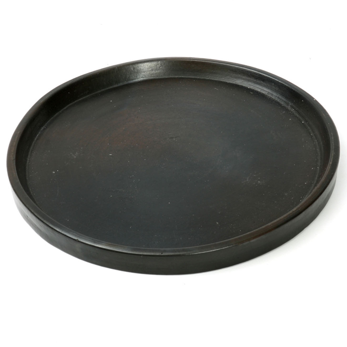 Bazar Bizar - Assiette en terre cuite brulée noire - D.26 cm