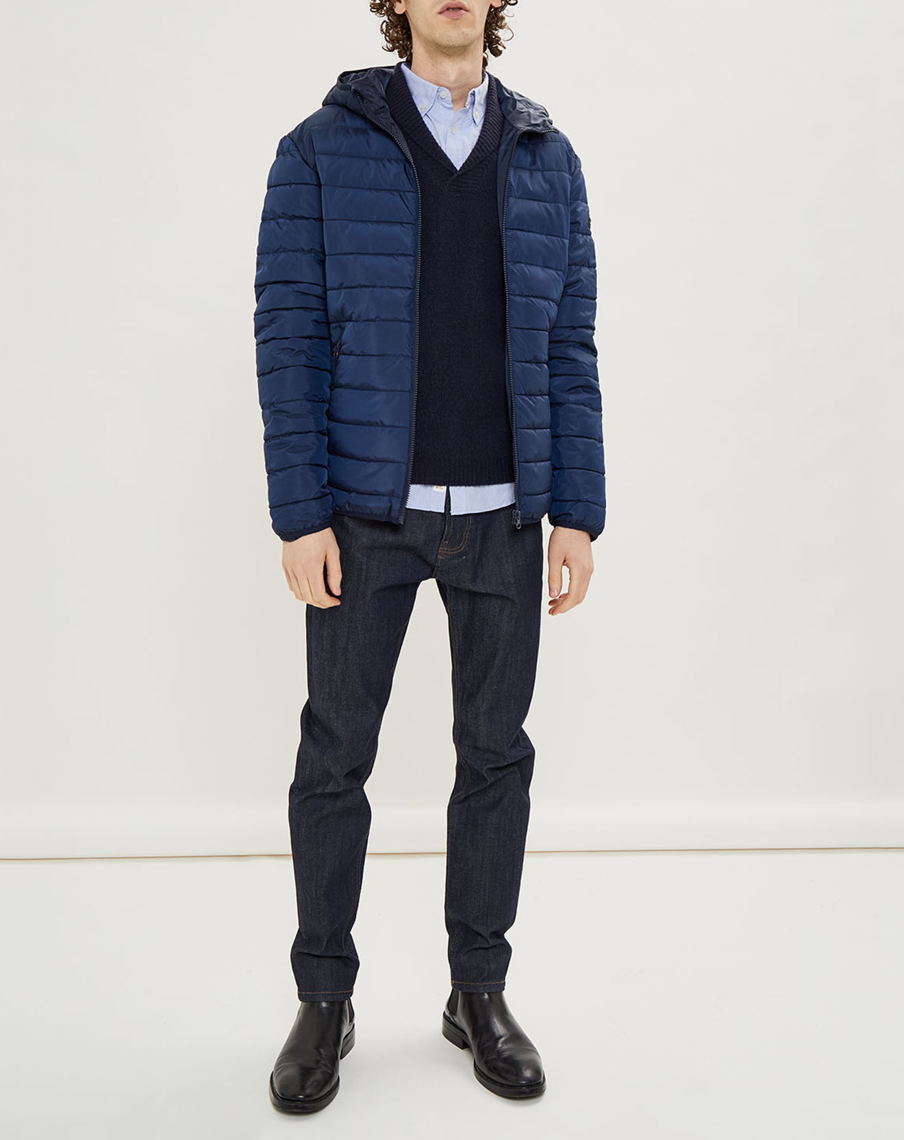 Jack & Jones - Doudoune Jwhwing Hood bleu marine