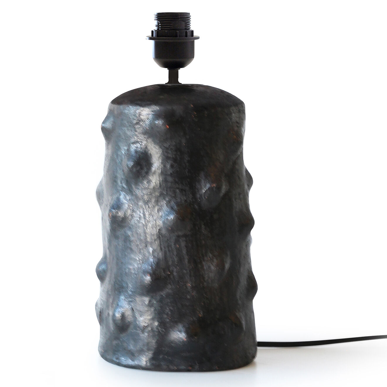 Pied de lampe Mimba noir - 13x13x24 cm