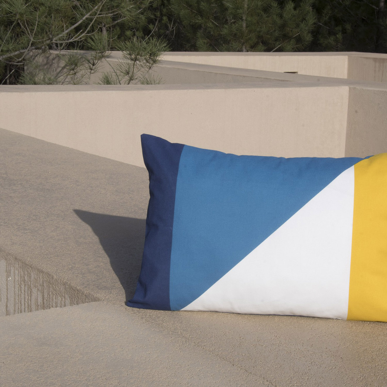 - Housse de coussin d'extérieur Colorblock jaune - 60x40 cm