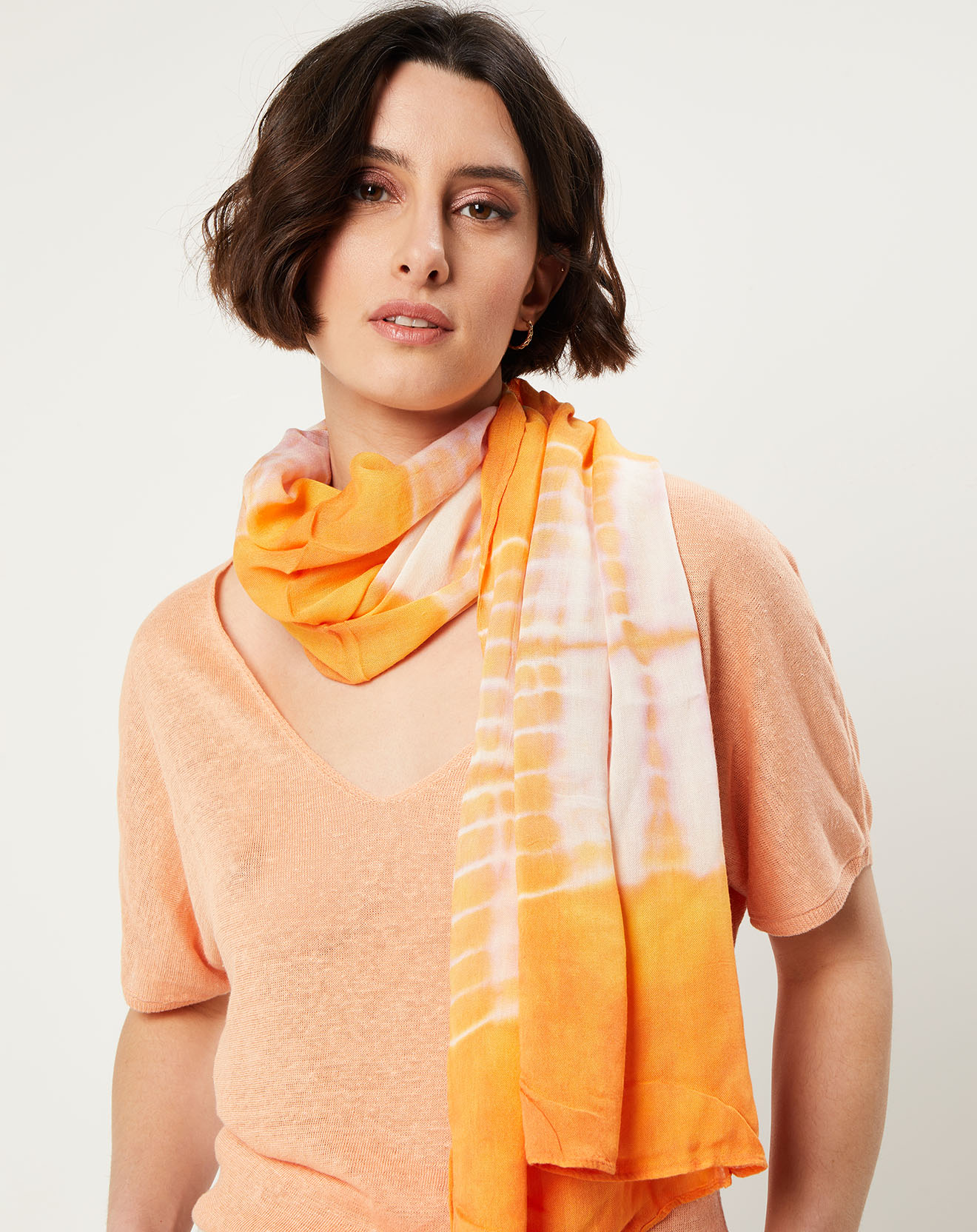 Foulard Livia tie and dye orange - 184x74 cm