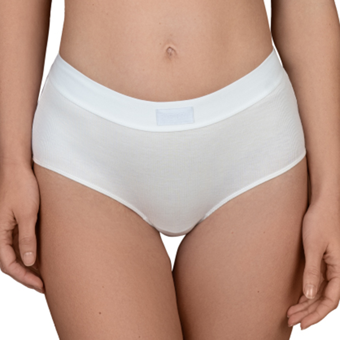 nude intimates - shorty taille haute natural rib blanc