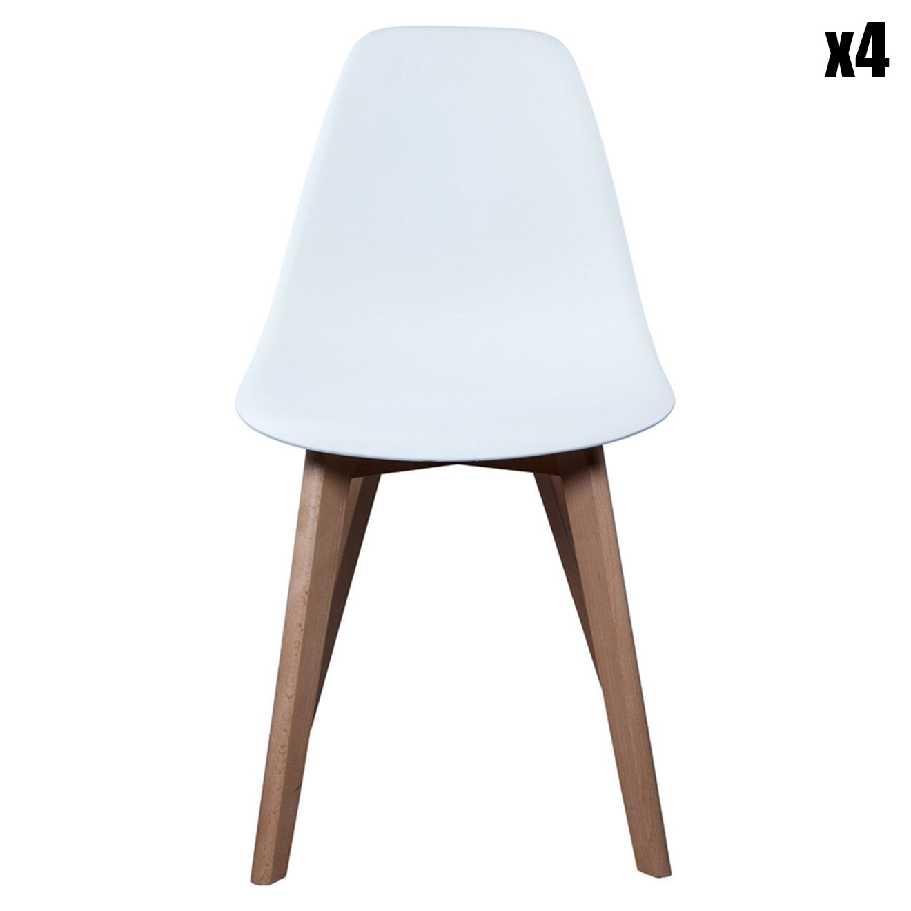 Home Deco Factory - 4 Chaises coque scandinaves blanches - 46x52x86.5 cm