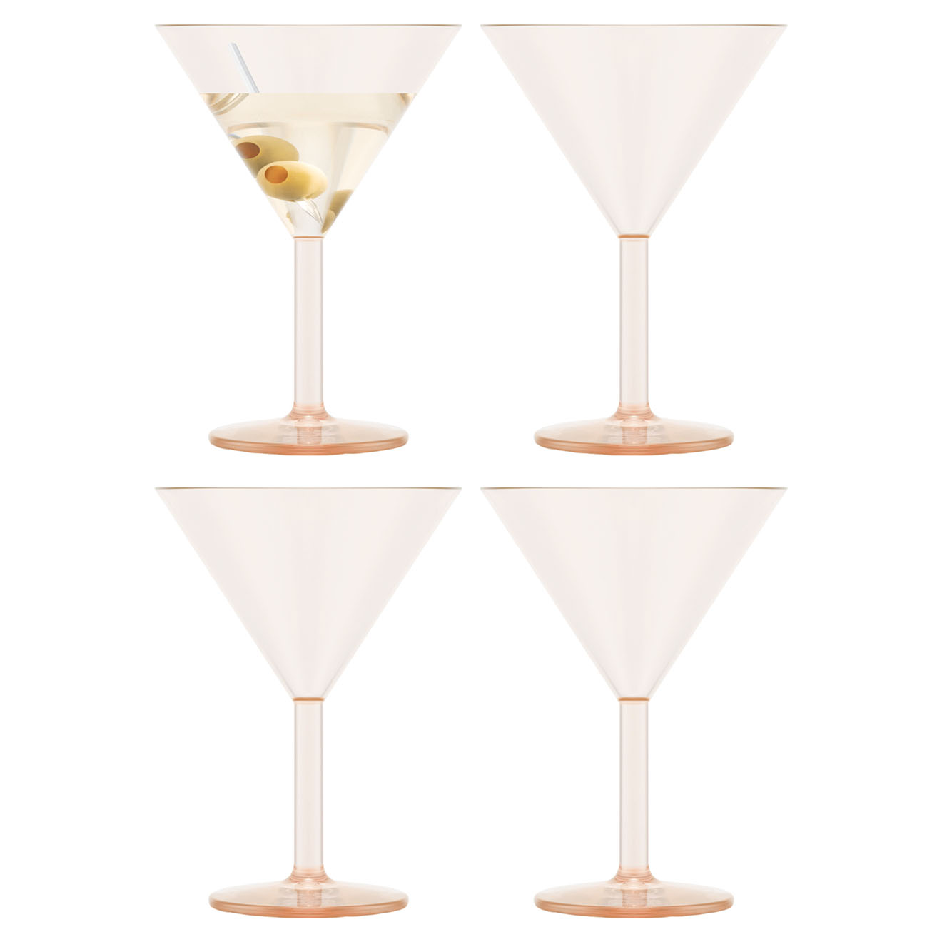 Bodum - 4 Verres à Martini Oktett rose/transparent - 0.18L