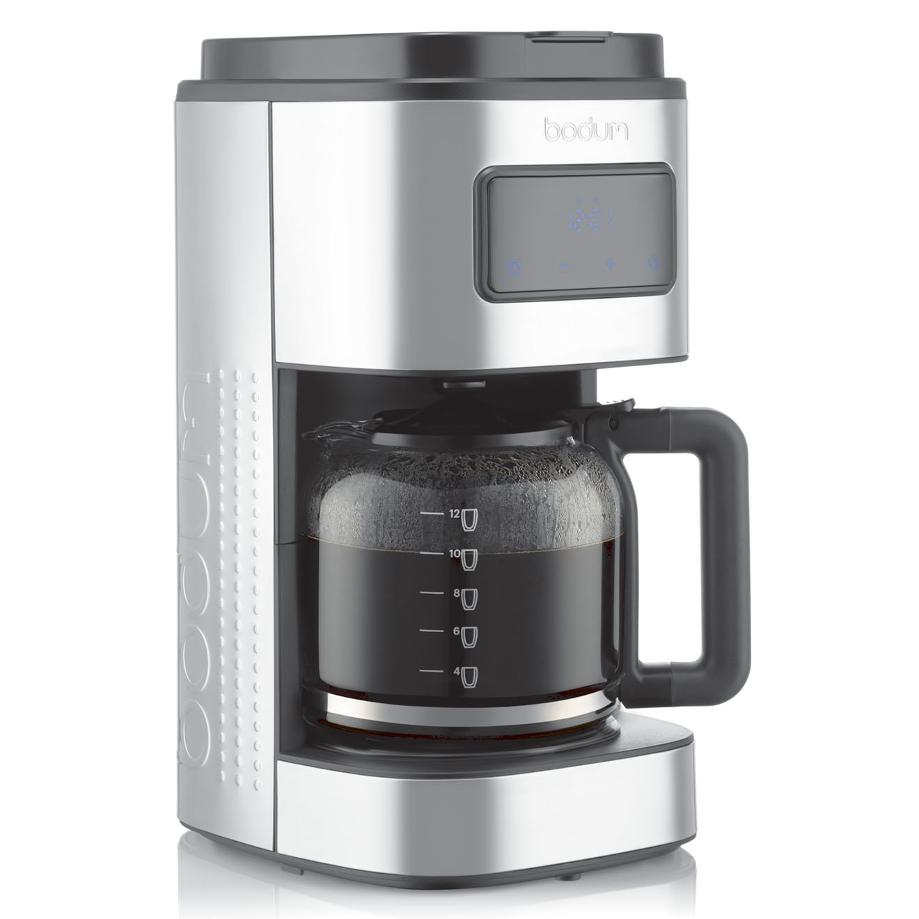 Bodum - Cafetière électrique programmable à filtre permanent Bistro grise - 1.5 L