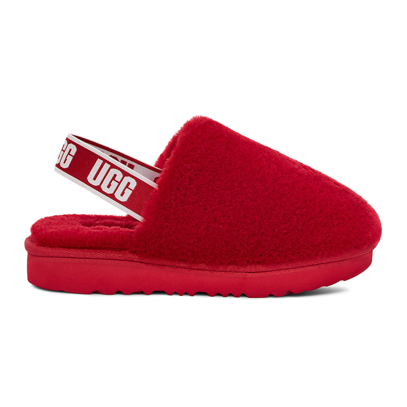 Ugg - Chaussons en Peau de Mouton Fluff Yeah Clog rouges