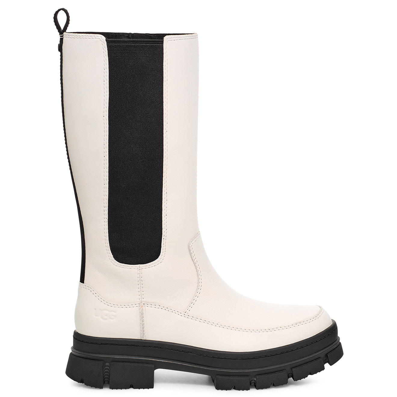 Ugg - Bottes en Cuir Ashton High Chelsea blanches