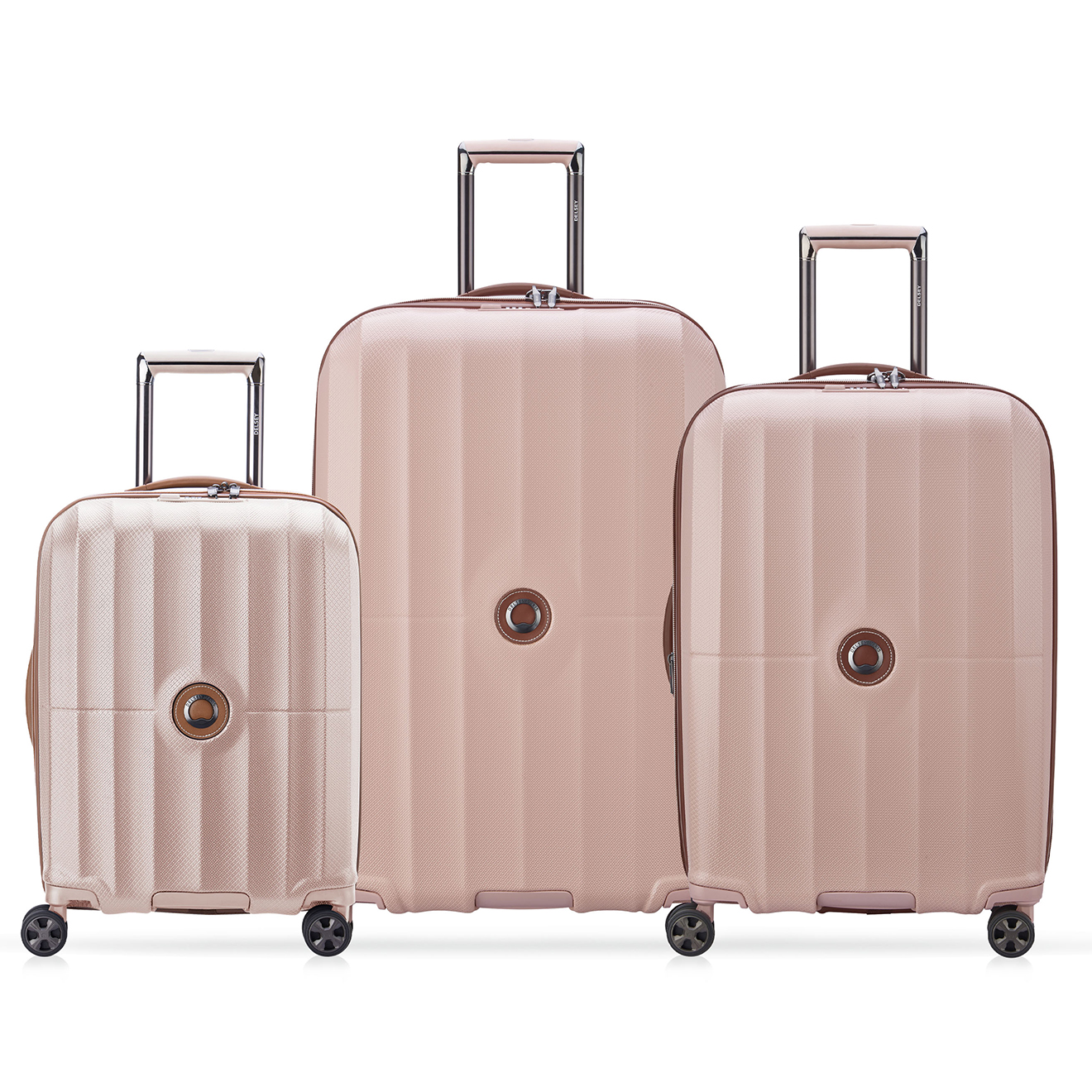 Delsey Paris - 3 Valises 4  roues doubles St Tropez 55/67/77 cm roses