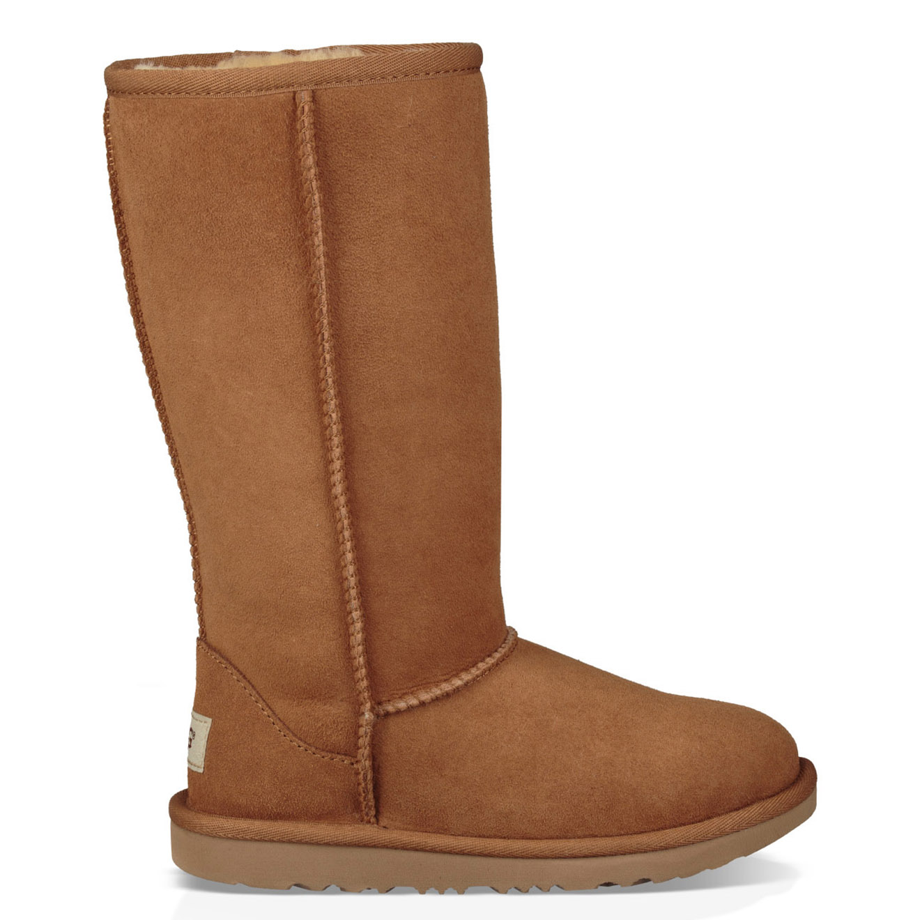 Ugg - Bottes fourrées Laine en Velours de Cuir Classic Tall II cognac