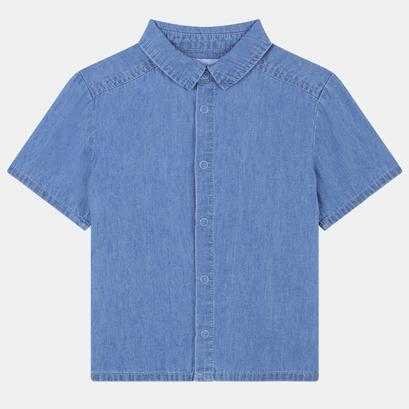 cadet rousselle - chemisette en denim léger de coton cutor bleue