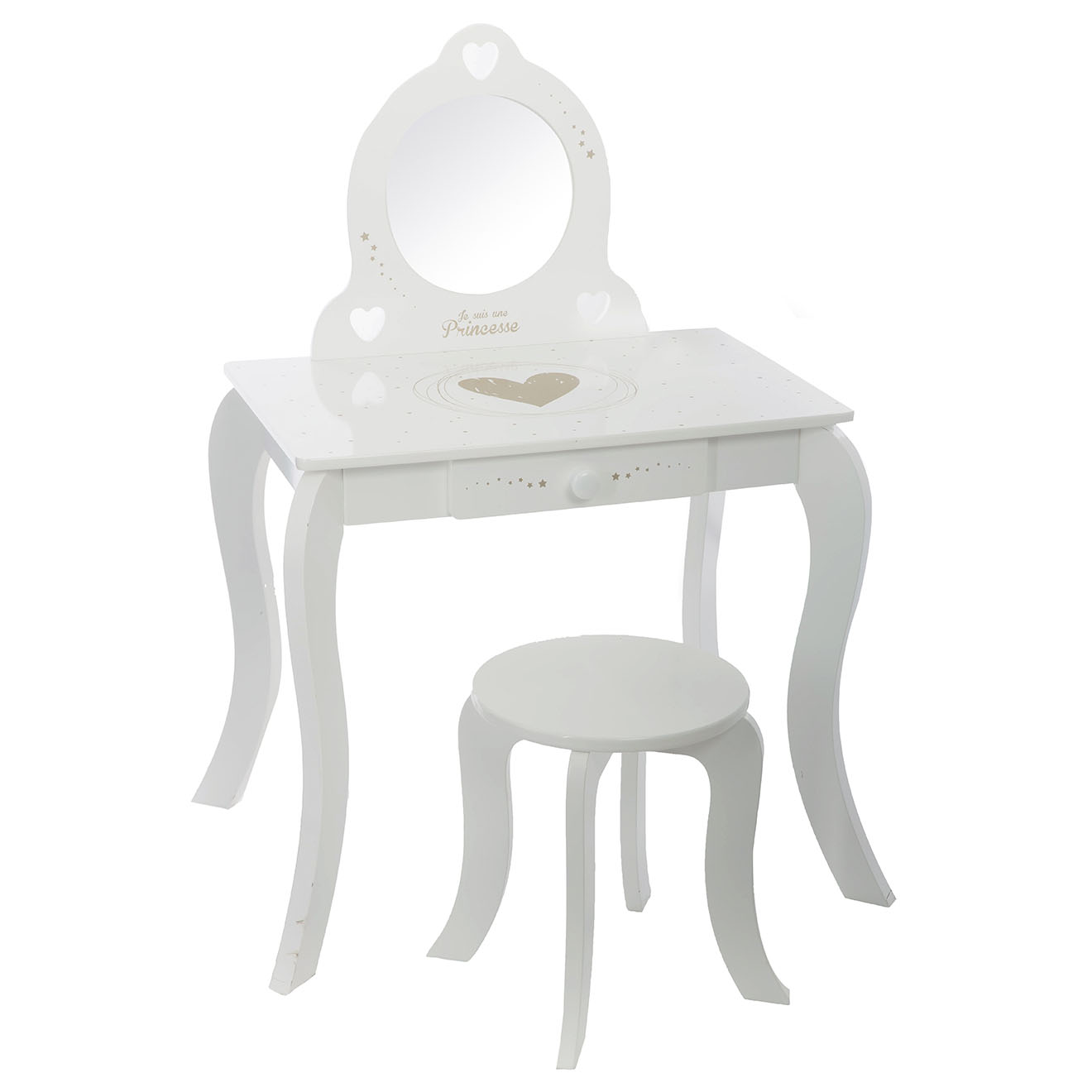 Atmosphera - Coiffeuse et Tabouret multicolore - 70.5x50.5x91 cm