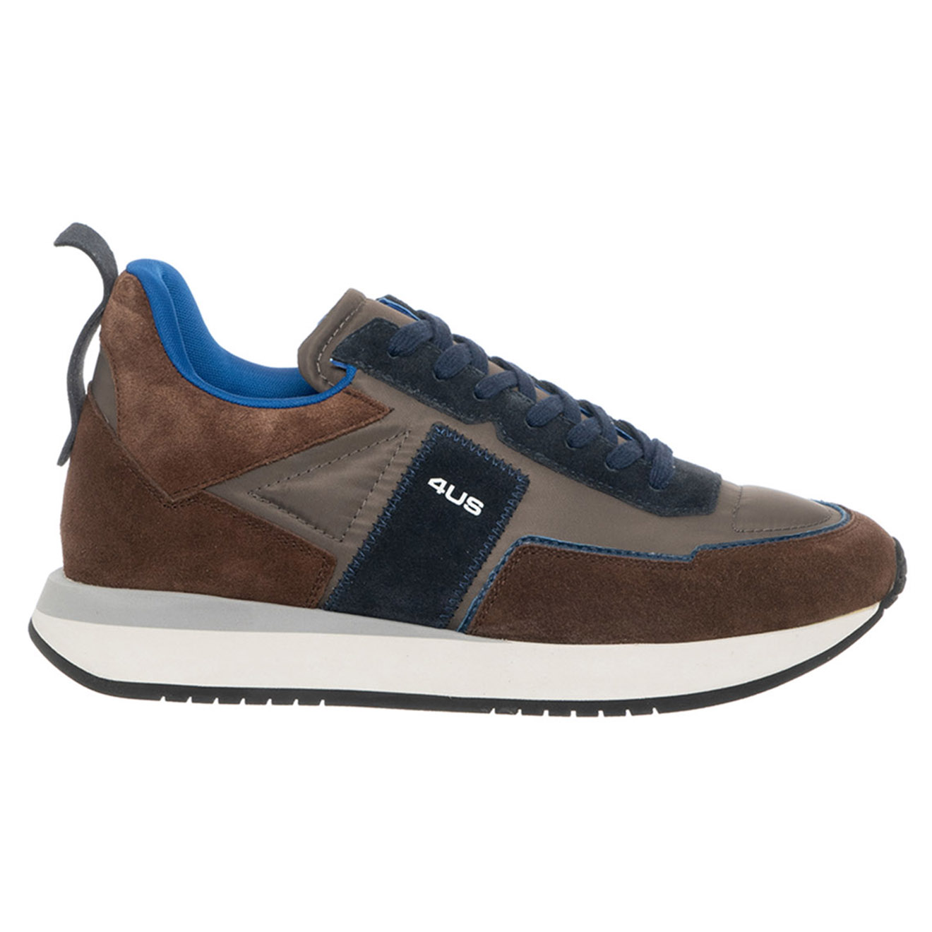 Cesare Paciotti 4Us - Sneakers en Velours de Cuir Sean marron/bleu marine