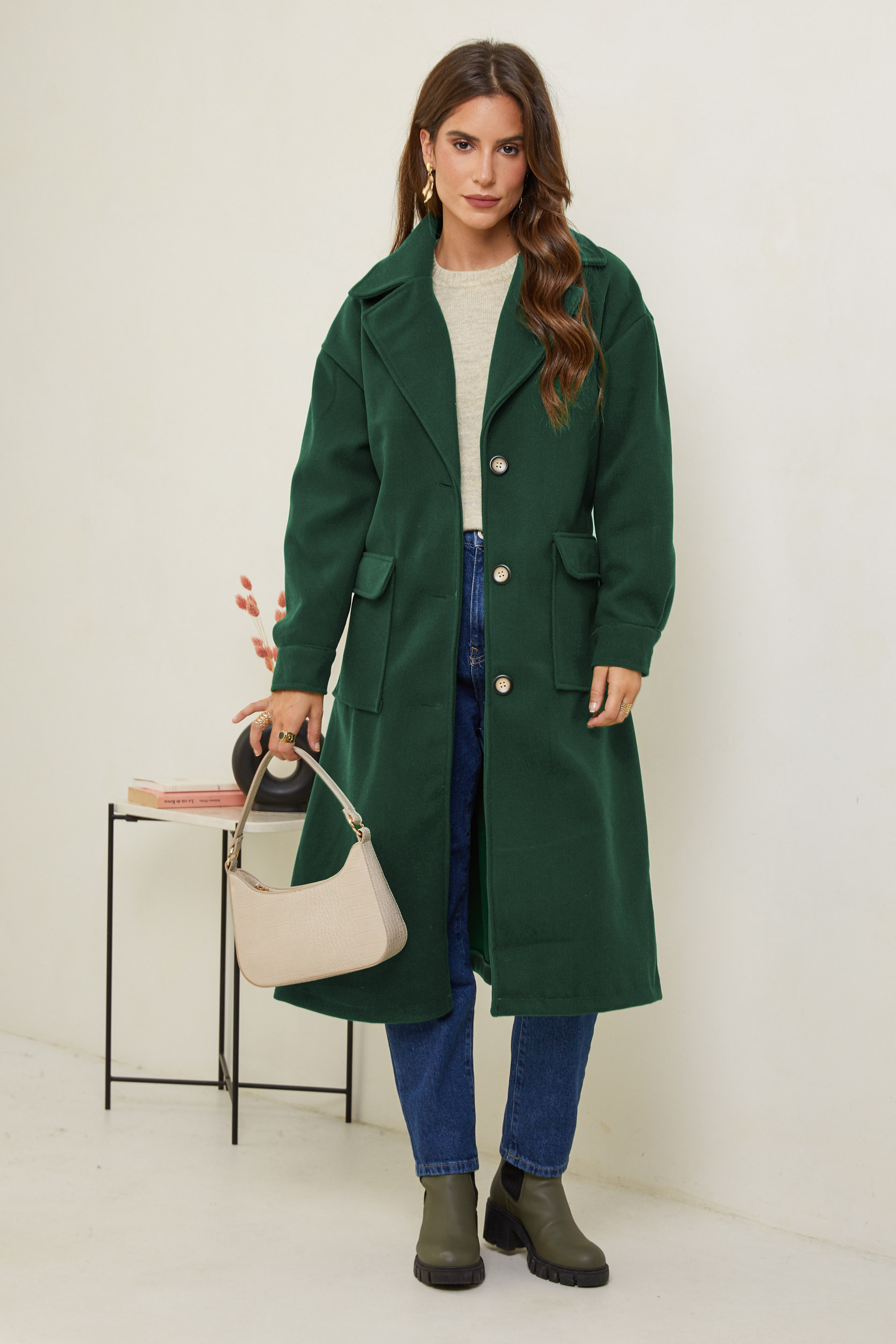 Le Comptoir du Manteau - Manteau Lola vert sapin