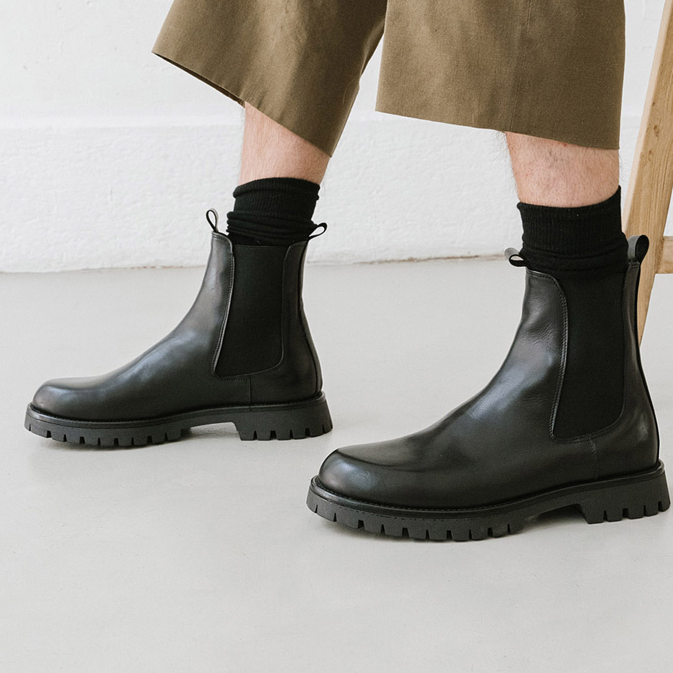 jonak - chelsea boots en cuir riddelio noires