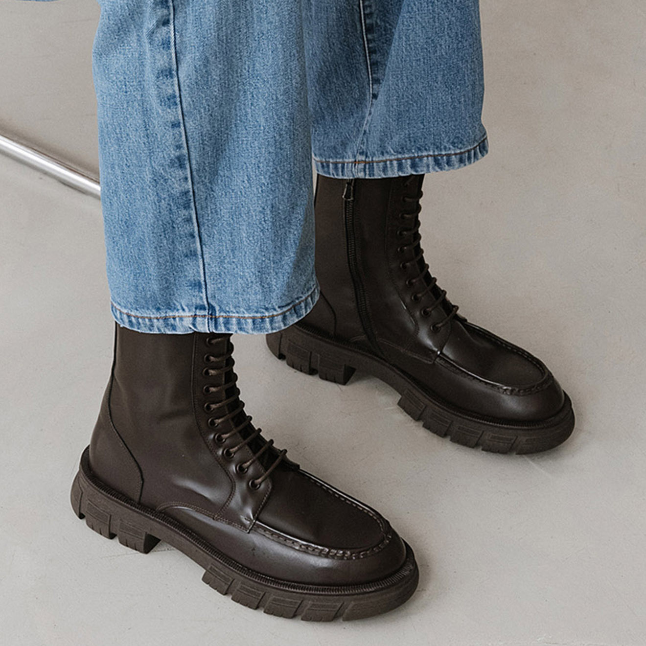 jonak - boots en cuir rumilo marron - talon 4.5 cm