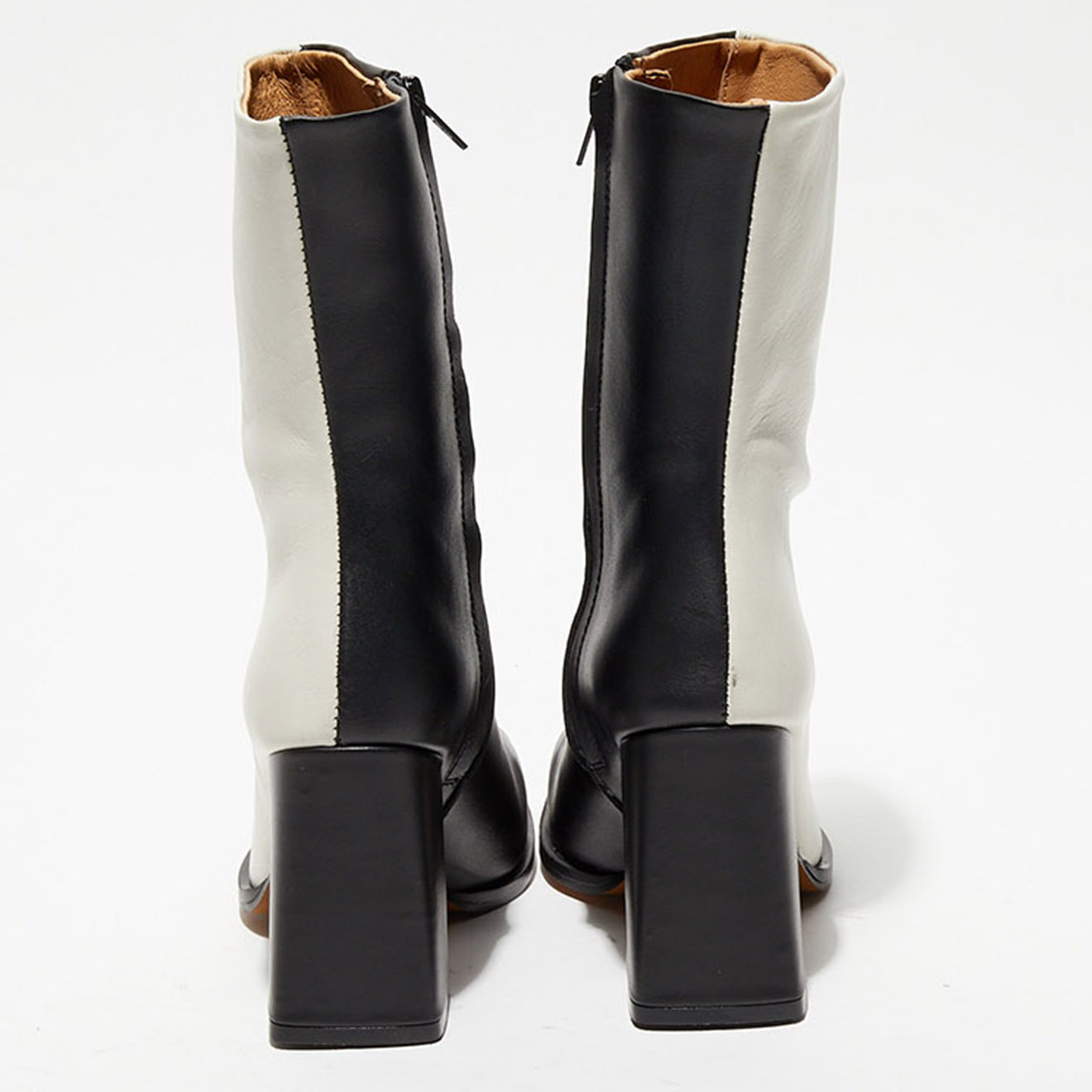 Bottines Cuir Atelier Do Sapato Taille 39 - Talons Hauts Bicolores Ocre & Taupe - TBE