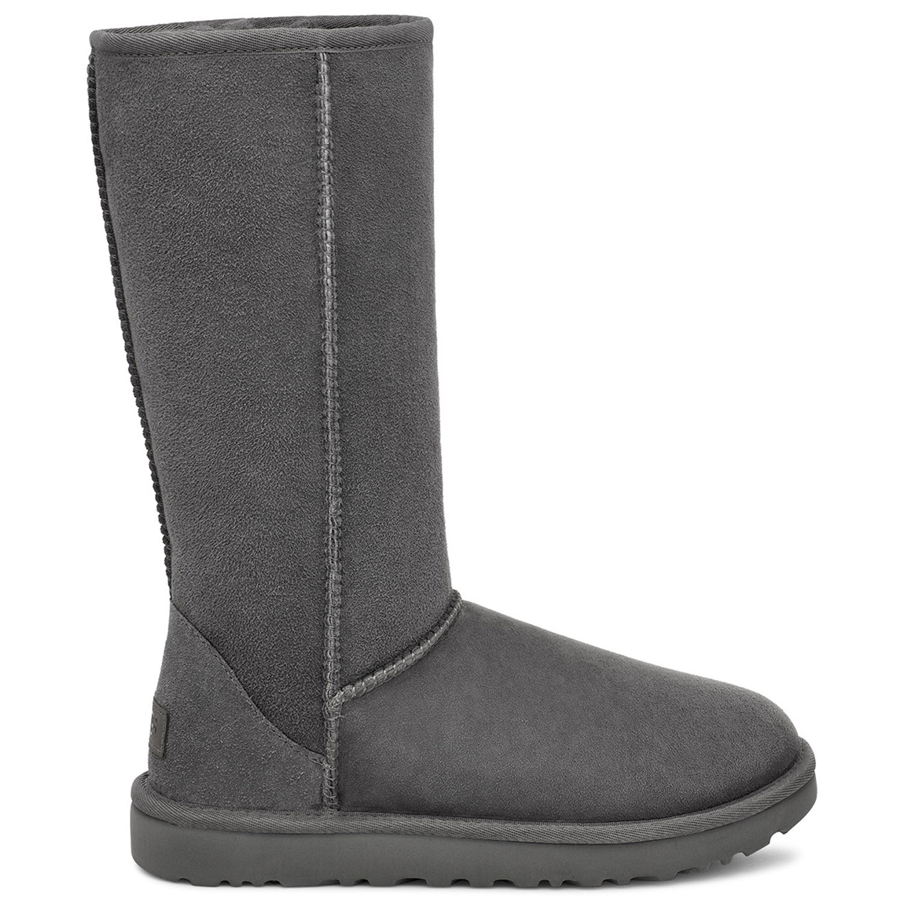 Ugg - Bottes fourrées en Velours de Cuir Classic Tall II grises