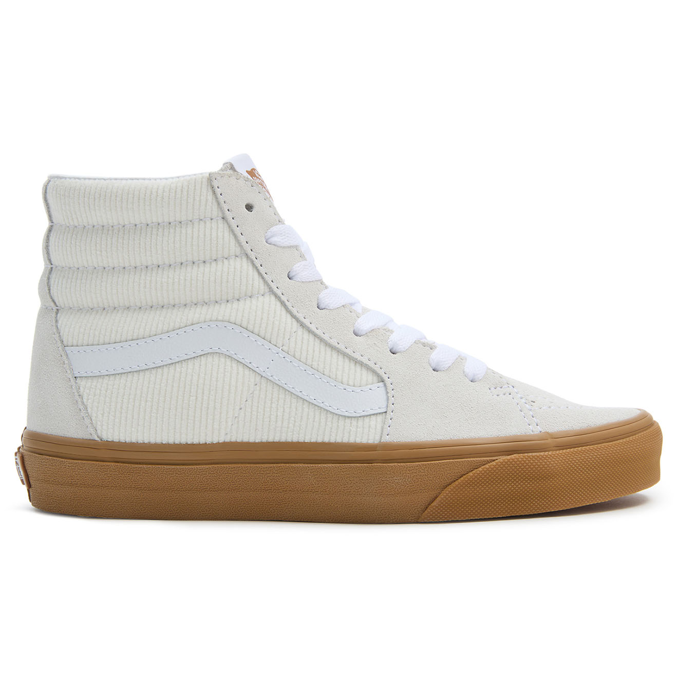 Vans - Baskets en Velours de Cuir & Velours côtelé SK8-Hi écrues