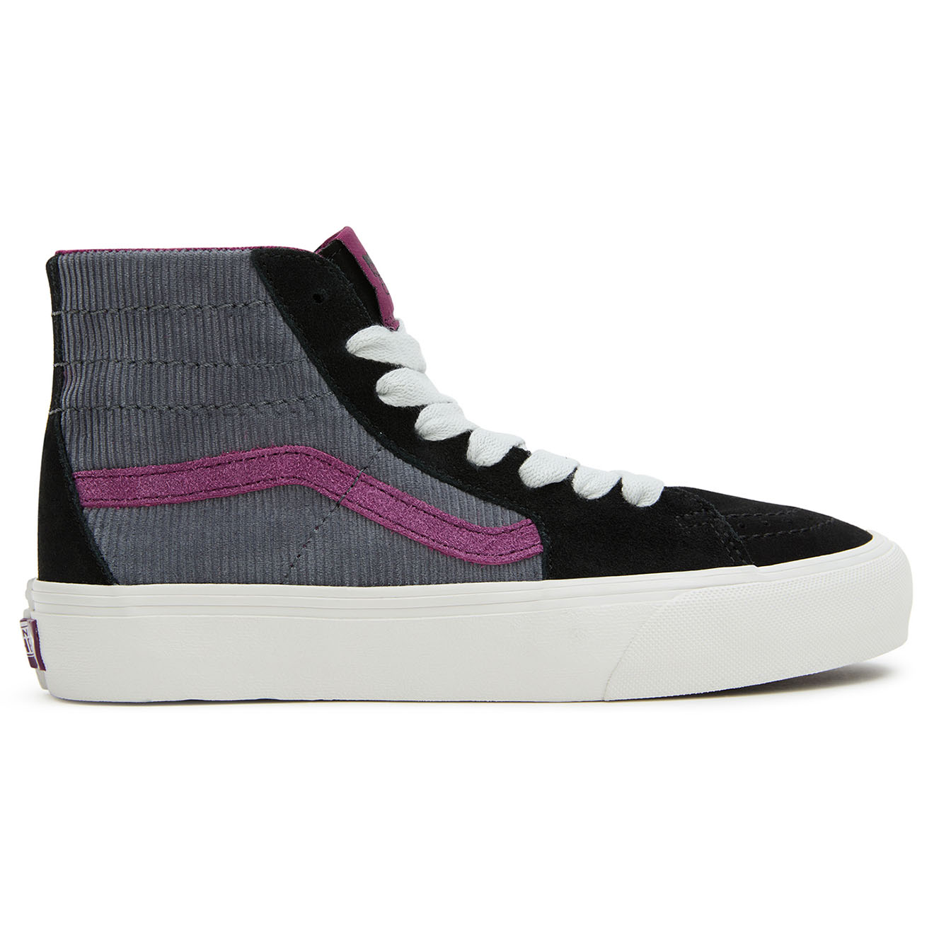 Vans - Baskets en Velours de Cuir & Velours côtelé SK8-Hi Tapered VR3 noir/violet