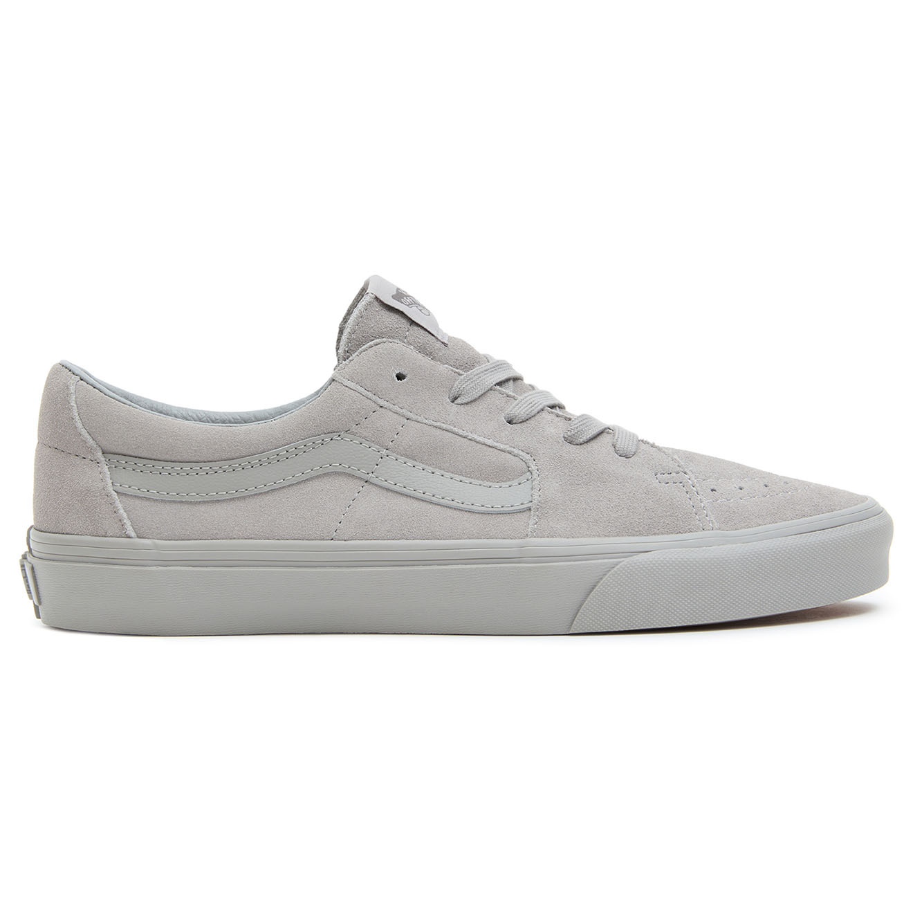 Vans - Baskets en Velours de Cuir SK8-Low grises