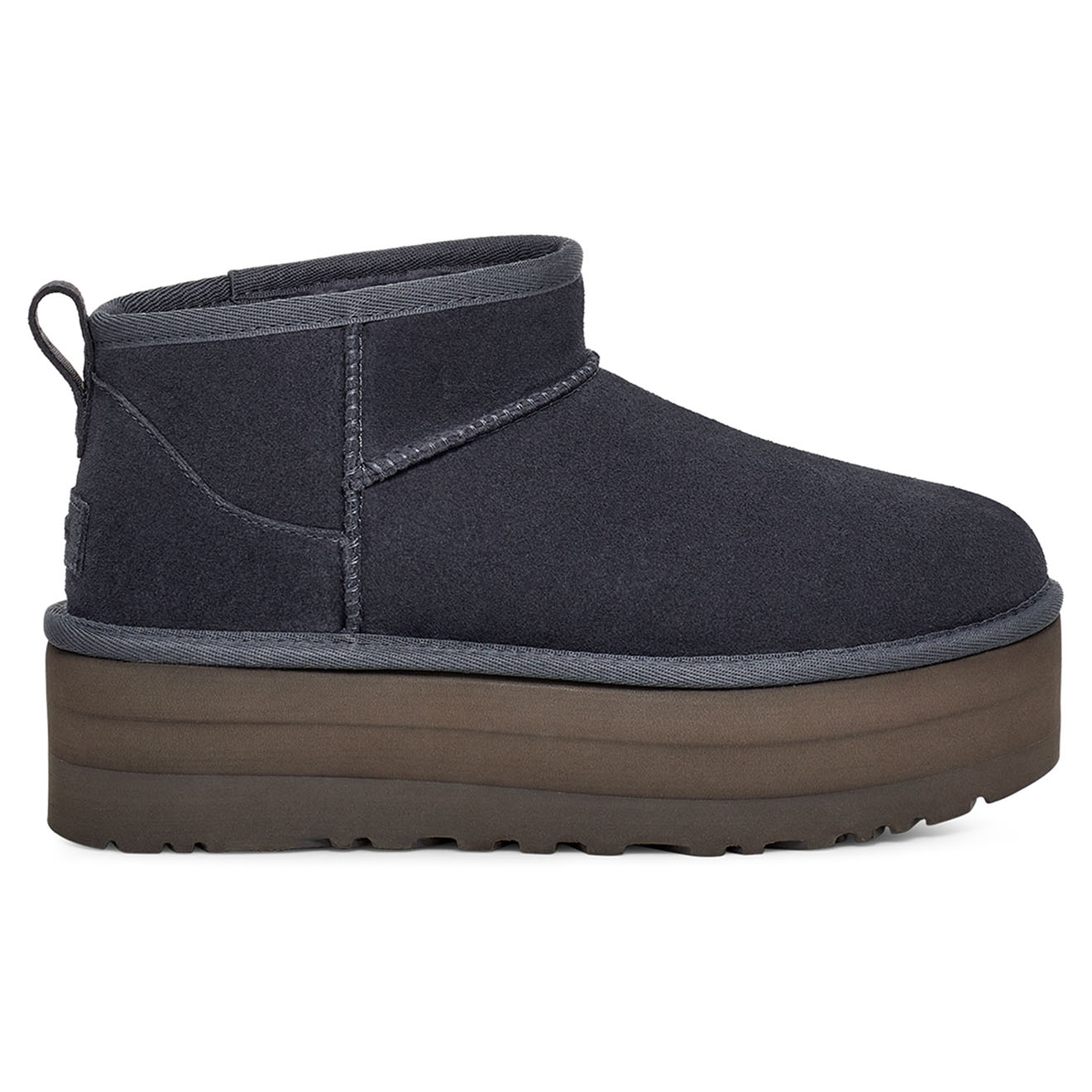 Ugg - Boots fourrées Laine en Velours de Cuir Classic Mini Platform marine