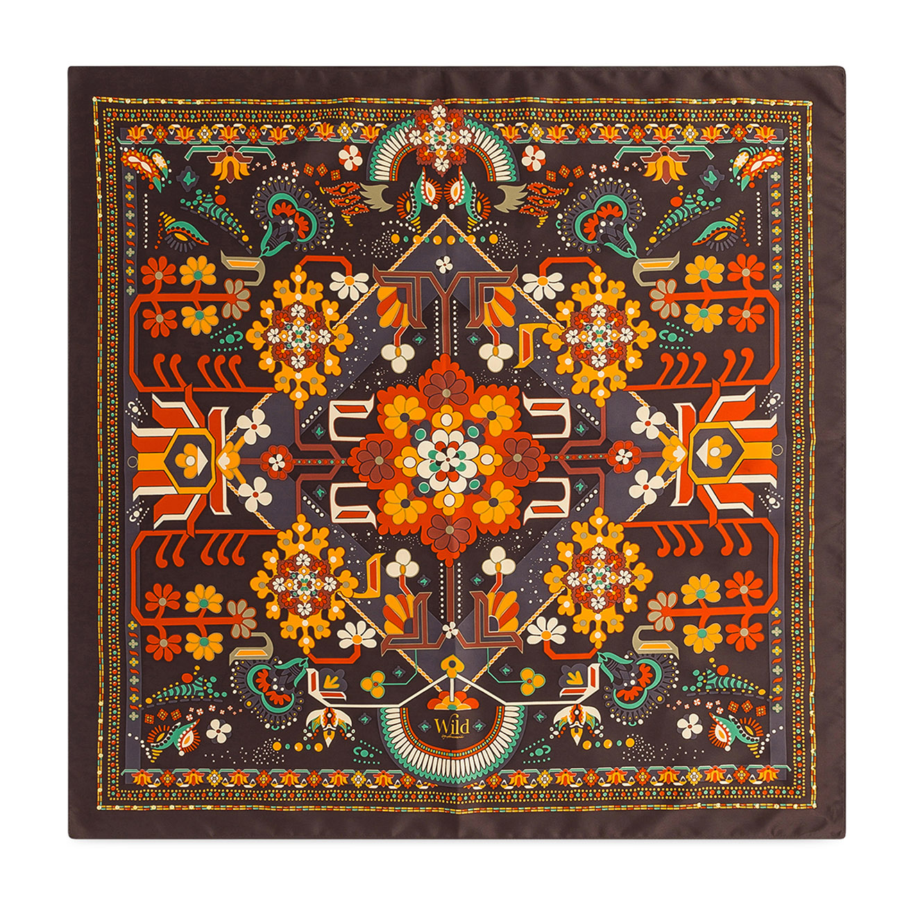 wild - foulard kilim mini rouge - 130x130 cm