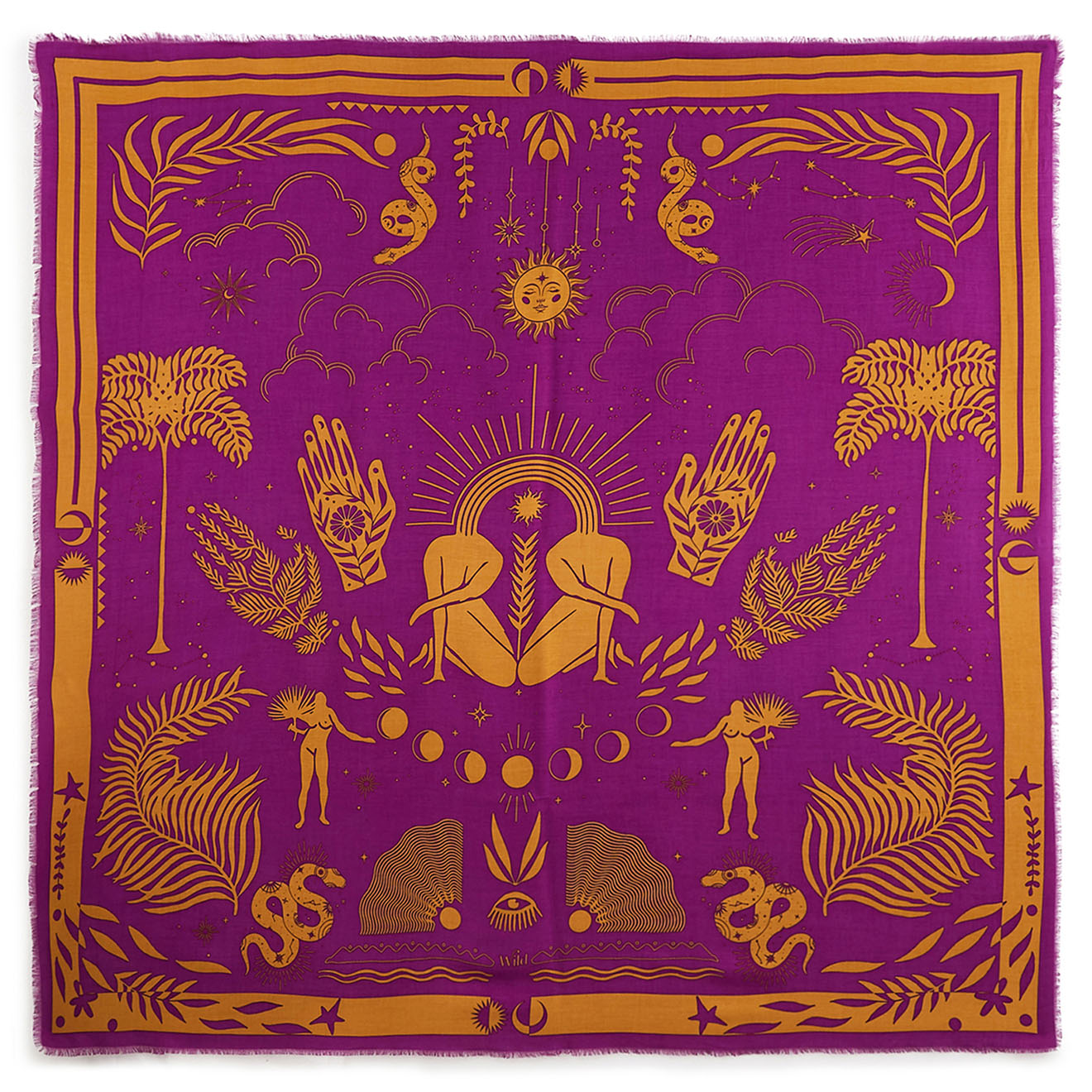 wild - foulard univers big violet - 130x130 cm