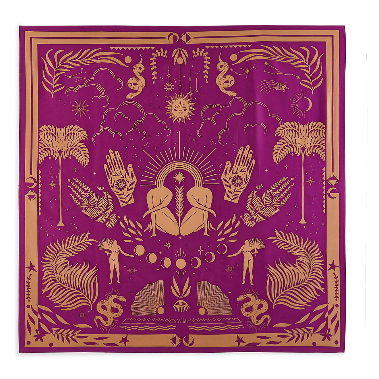 wild - foulard univers medium violet - 90x90 cm