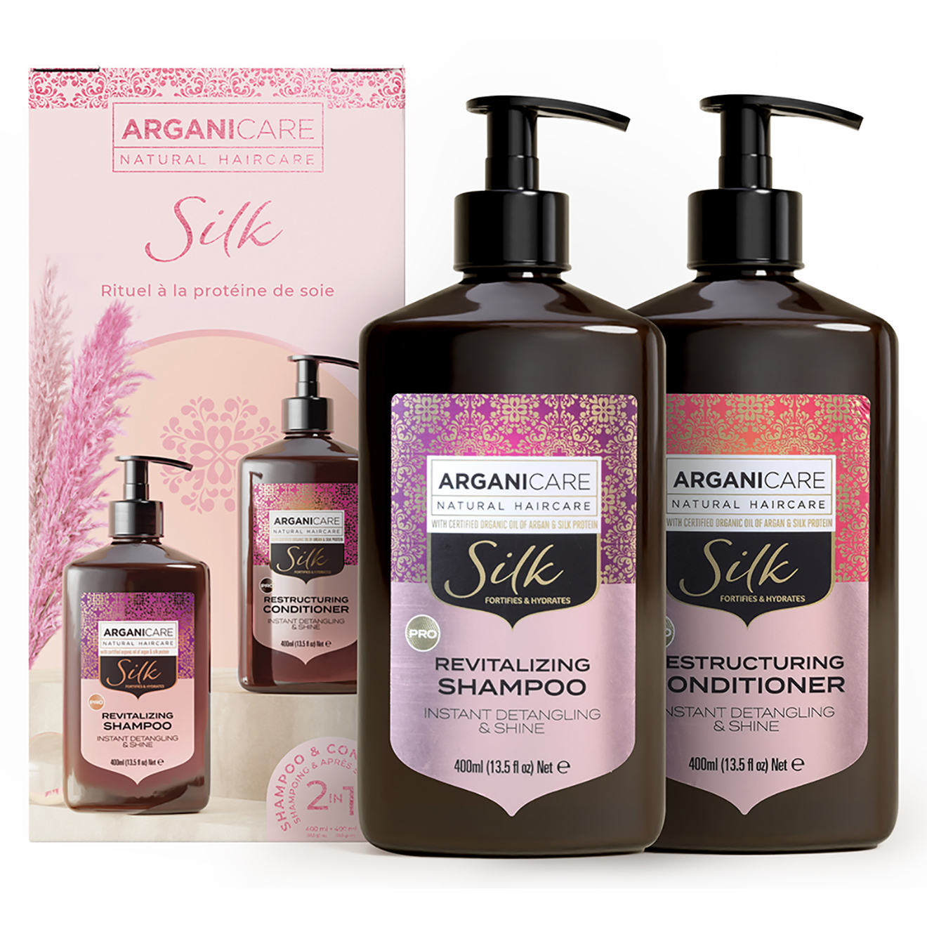 Arganicare - Coffret Shampoing + Après-Shampoing à la Protéine de Soie