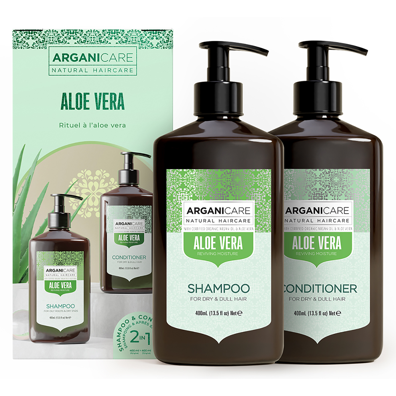 Arganicare - Coffret Shampoing + Après-Shampoing à l'Aloe Vera