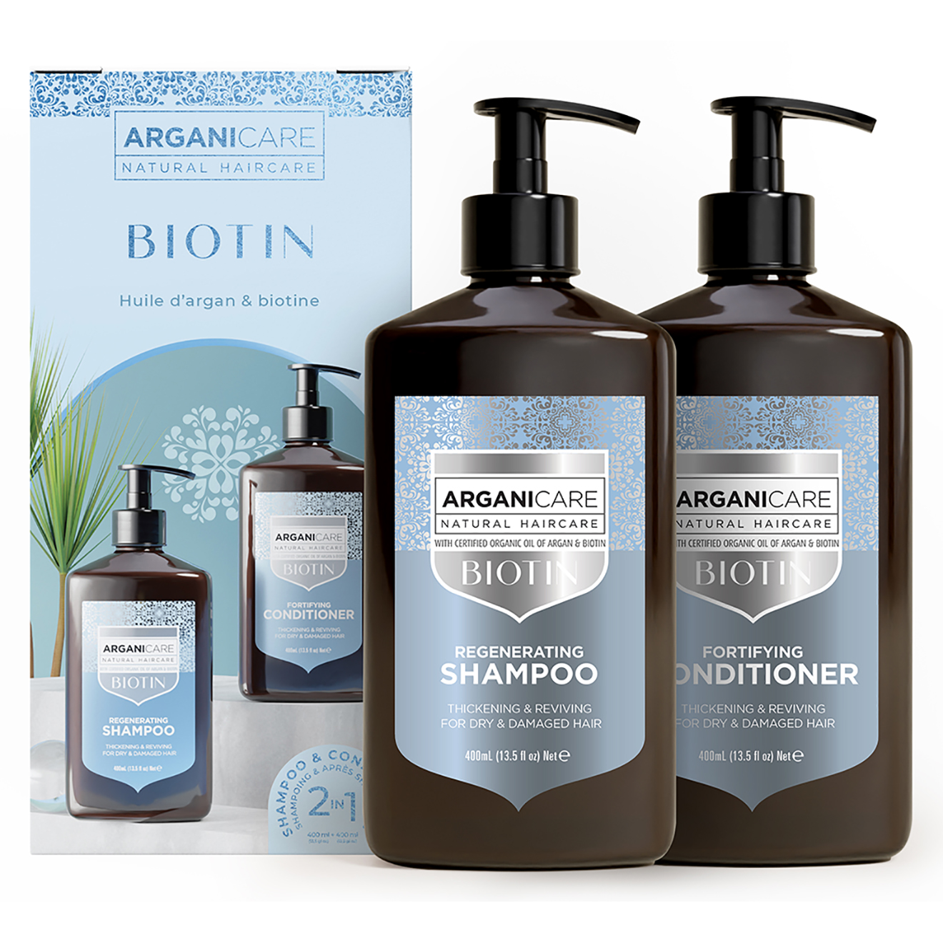 Arganicare - Coffret Shampoing + Après-Shampoing à la Biotine