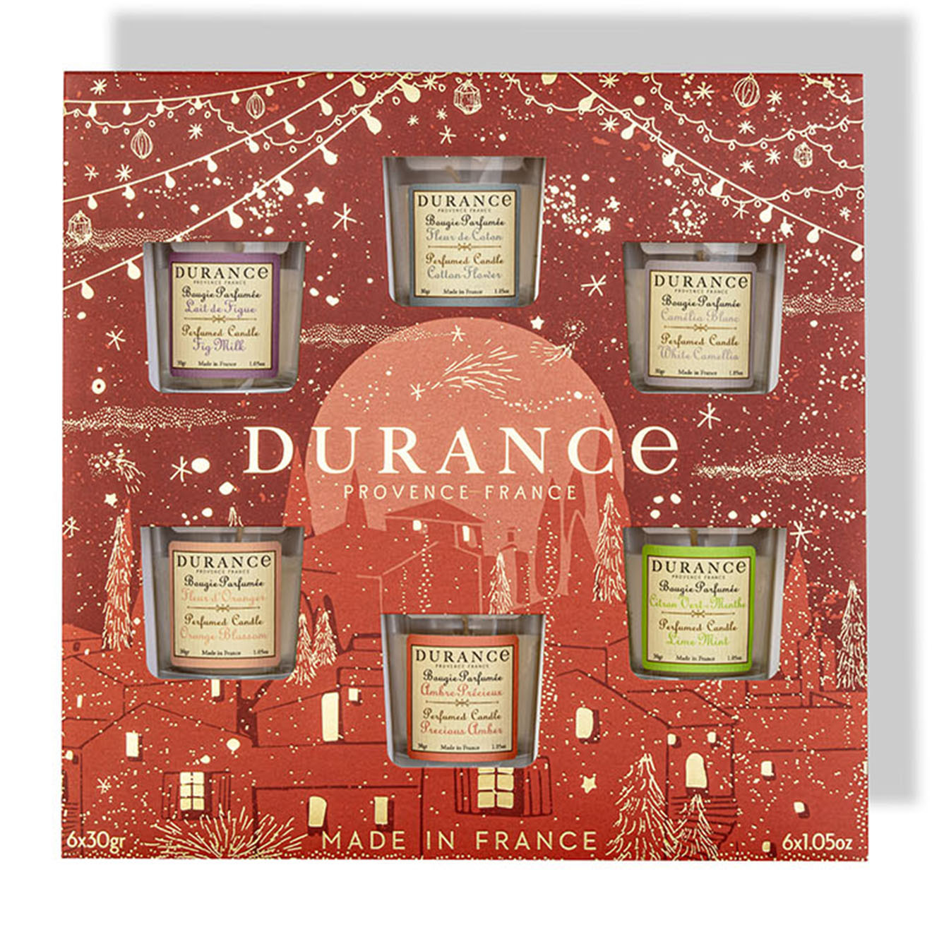 Durance - Coffret Découverte 6 bougies parfumées - 1 mèche 10h