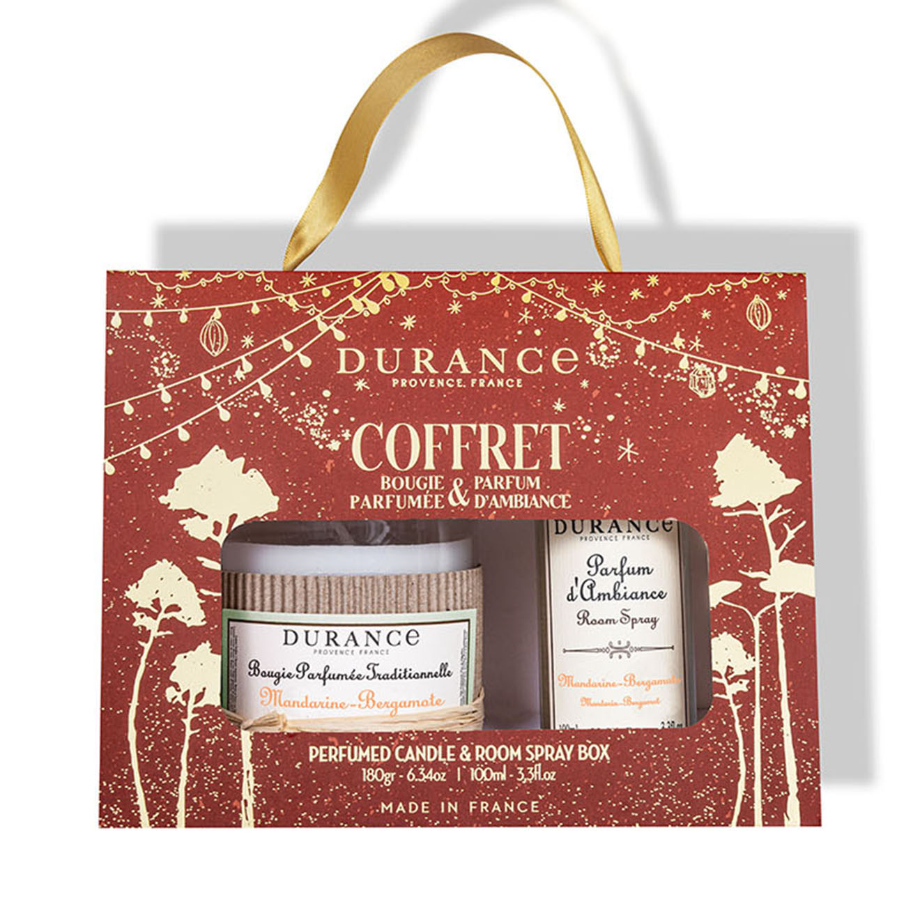 Durance - Coffret Bougie & Parfum d'ambiance Noël Mandarine Bergamote