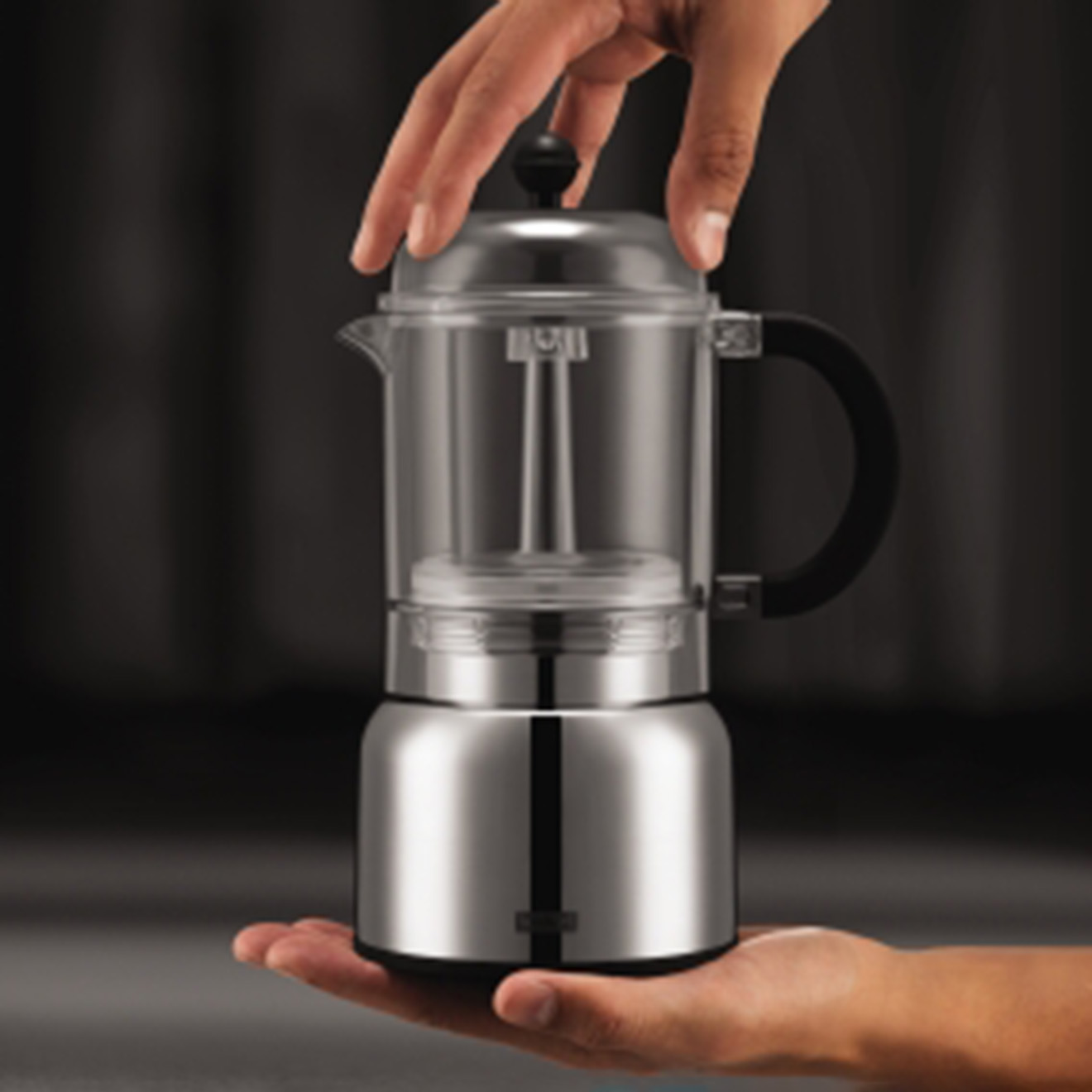 Bodum - Cafetière espresso électrique programmable, 6 tasses WIFI Connect Chambord chrome- 0.35L