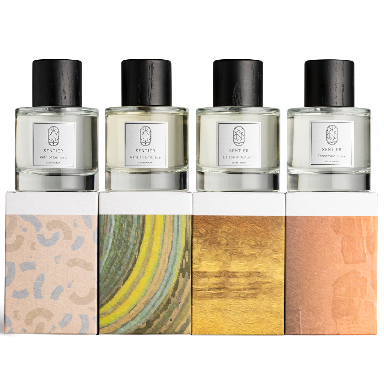 Sentier - 4 Eaux de Parfum Mindful Collection : Parisian Embrace + Path of Lemons + Balade in Autumn + Esteemed Musk