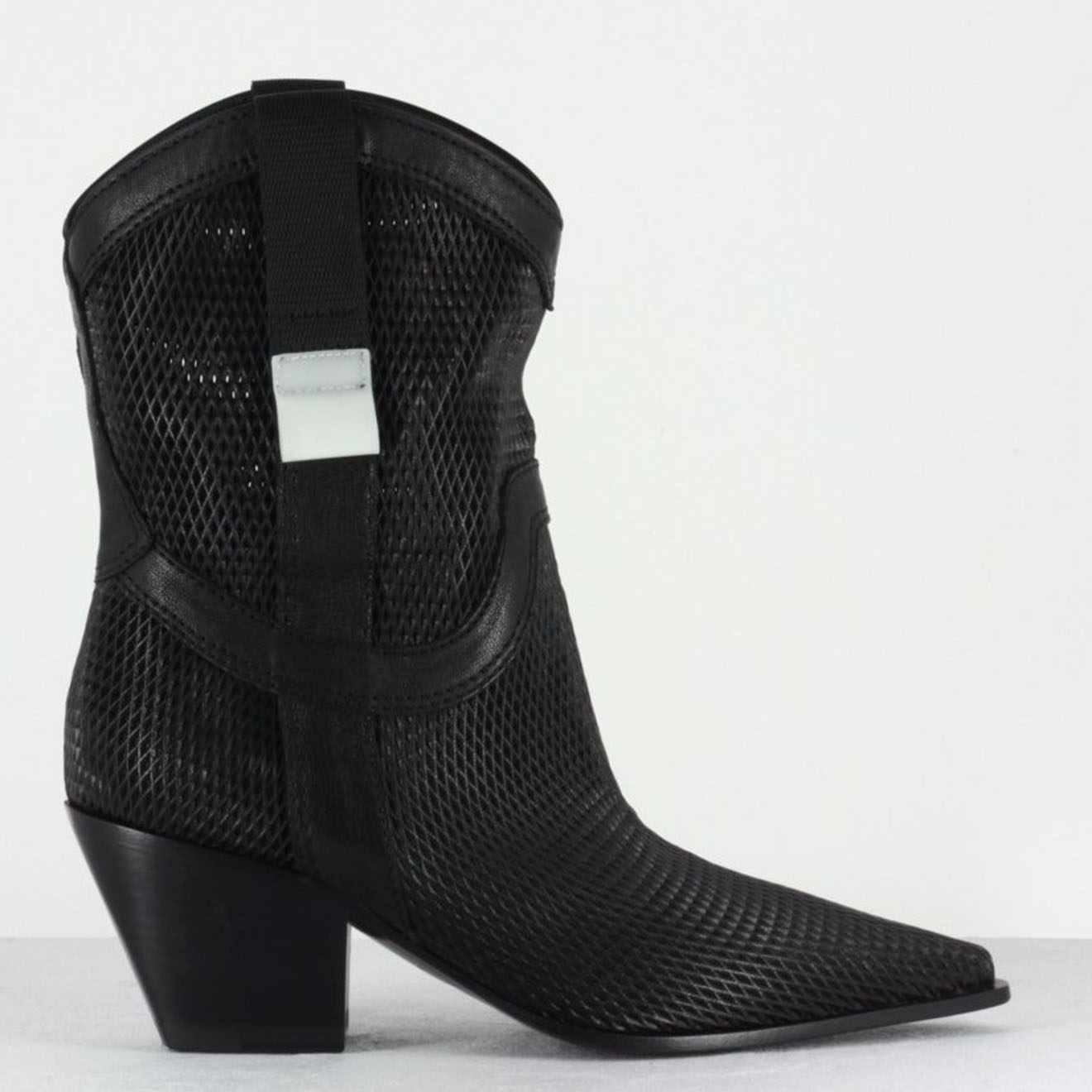 premiata - boots en cuir noires - talon 6 cm